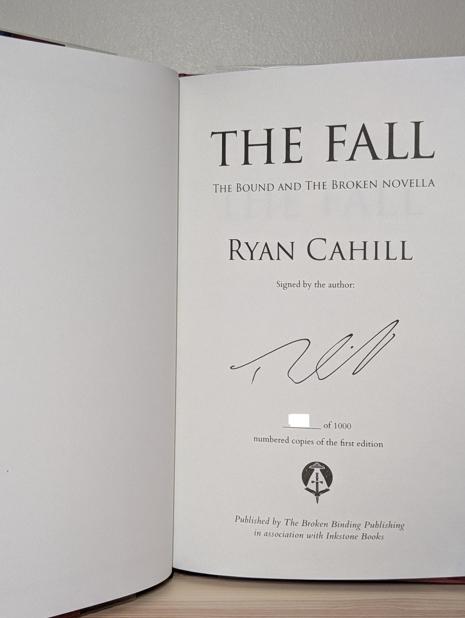 The Fall by Ryan Cahill (Signed Numbered Edition with sprayed edges) - Fialta Books
