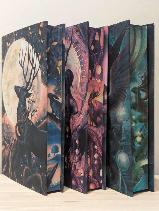 The Fallen Gods: Godkiller; Sunbringer; Faithbreaker by Hannah Kaner (Signed Set with sprayed edges) - Fialta Books