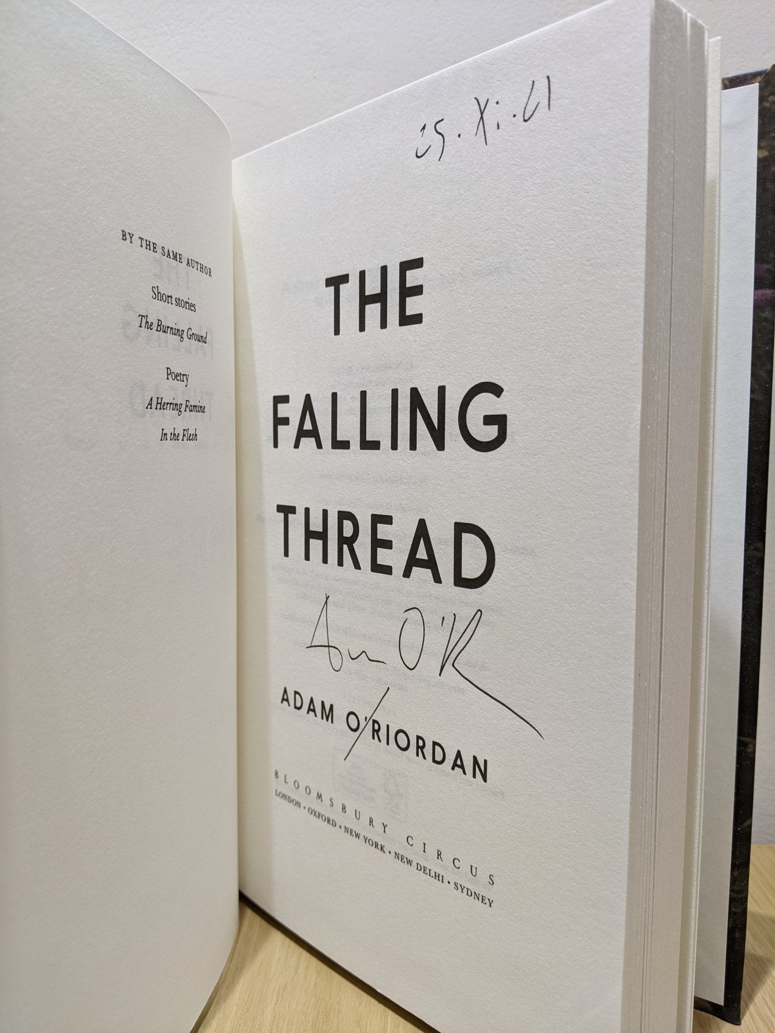 The Falling Thread by Adam O'Riordam (Signed First Edition) - Fialta Books