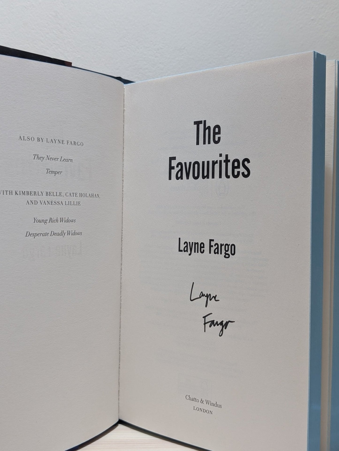 The Favourites by Layne Fargo (Signed First Edition with sprayed edges) - Fialta Books
