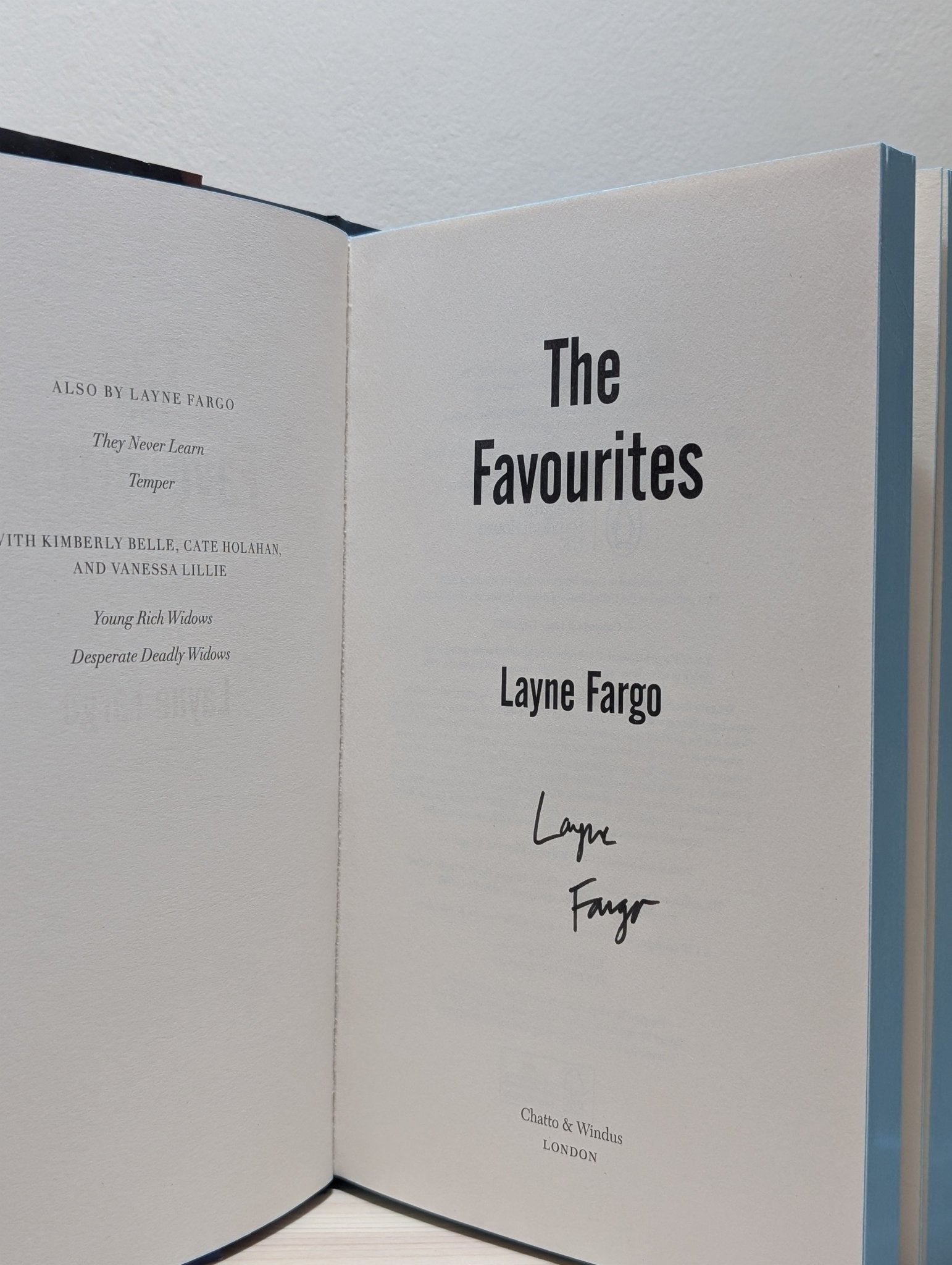 The Favourites by Layne Fargo (Signed First Edition with sprayed edges) - Fialta Books