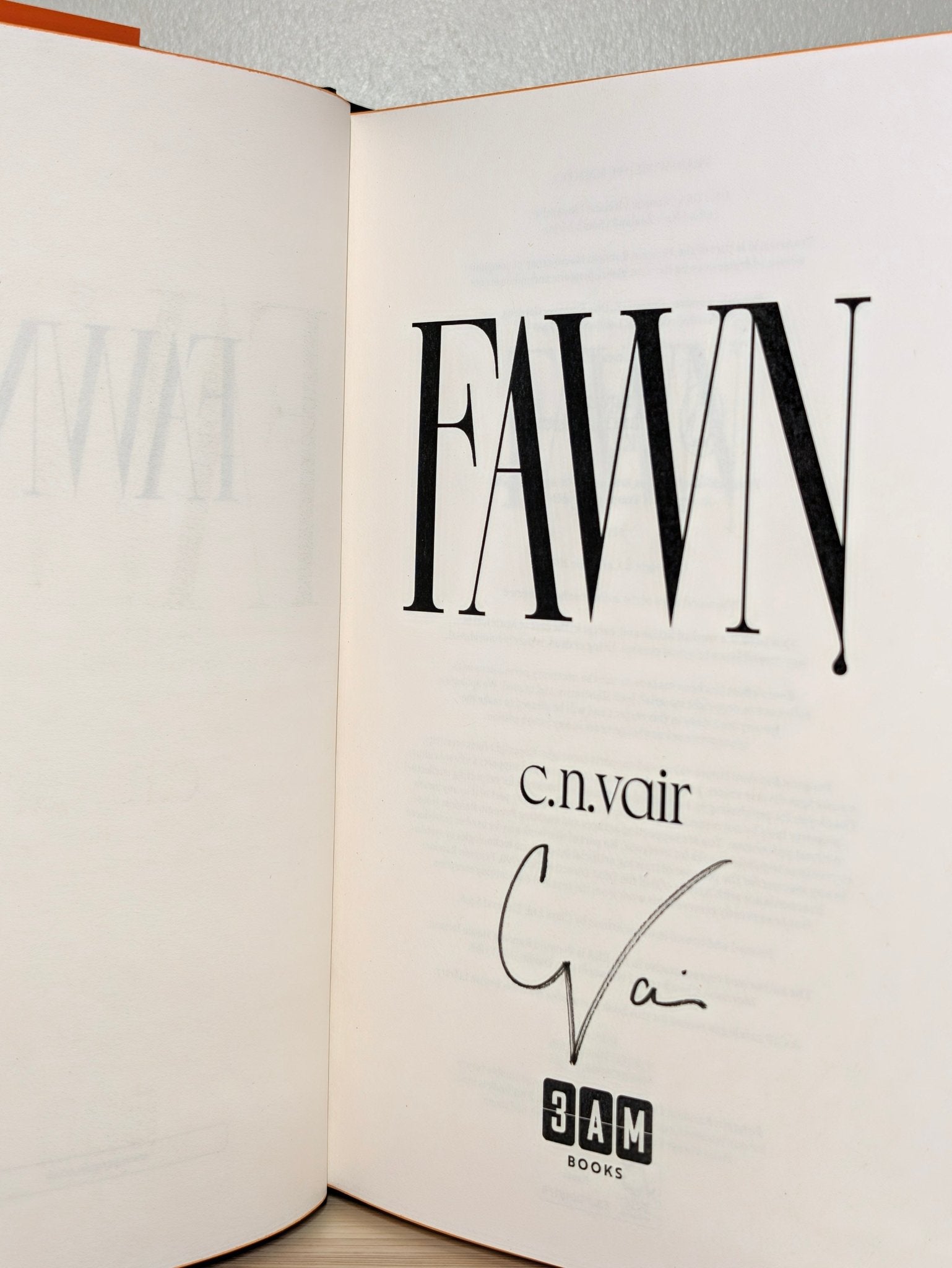 The Fawn by C.N. Vair (Signed First Edition with sprayed edges) - Fialta Books