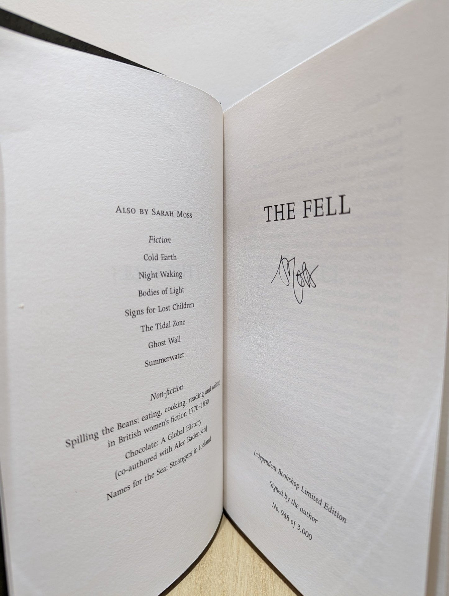 The Fell by Sarah Moss (Signed Numbered First Edition) - Fialta Books