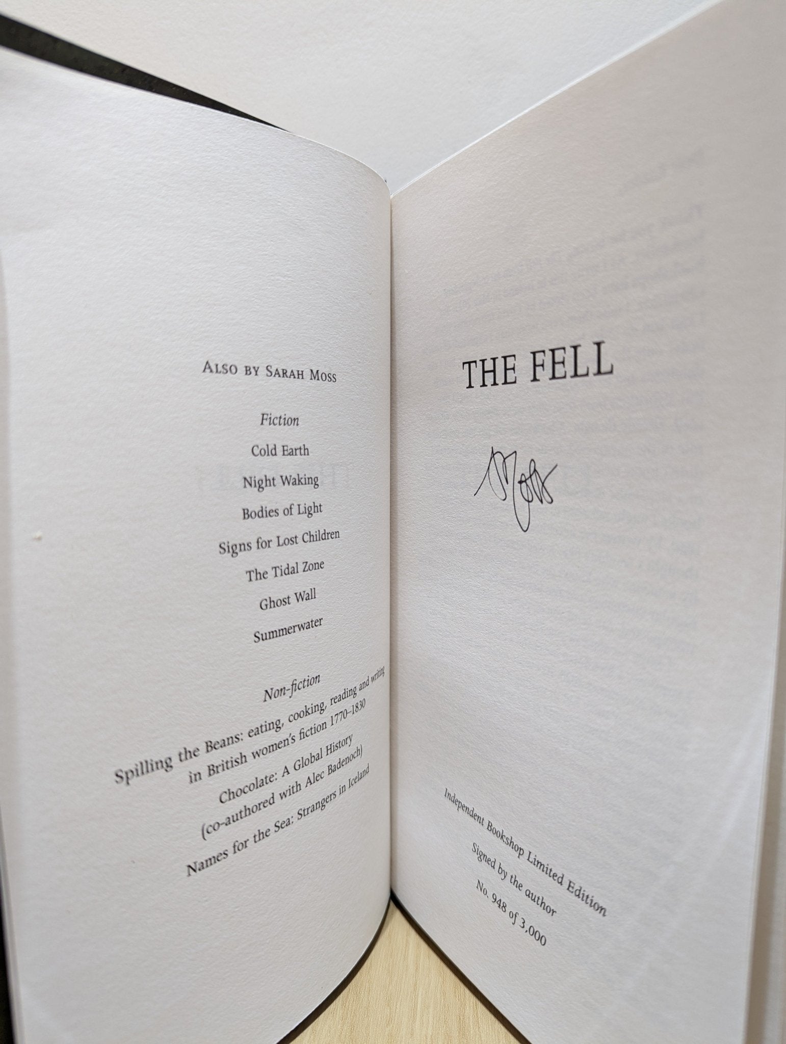 The Fell by Sarah Moss (Signed Numbered First Edition) - Fialta Books