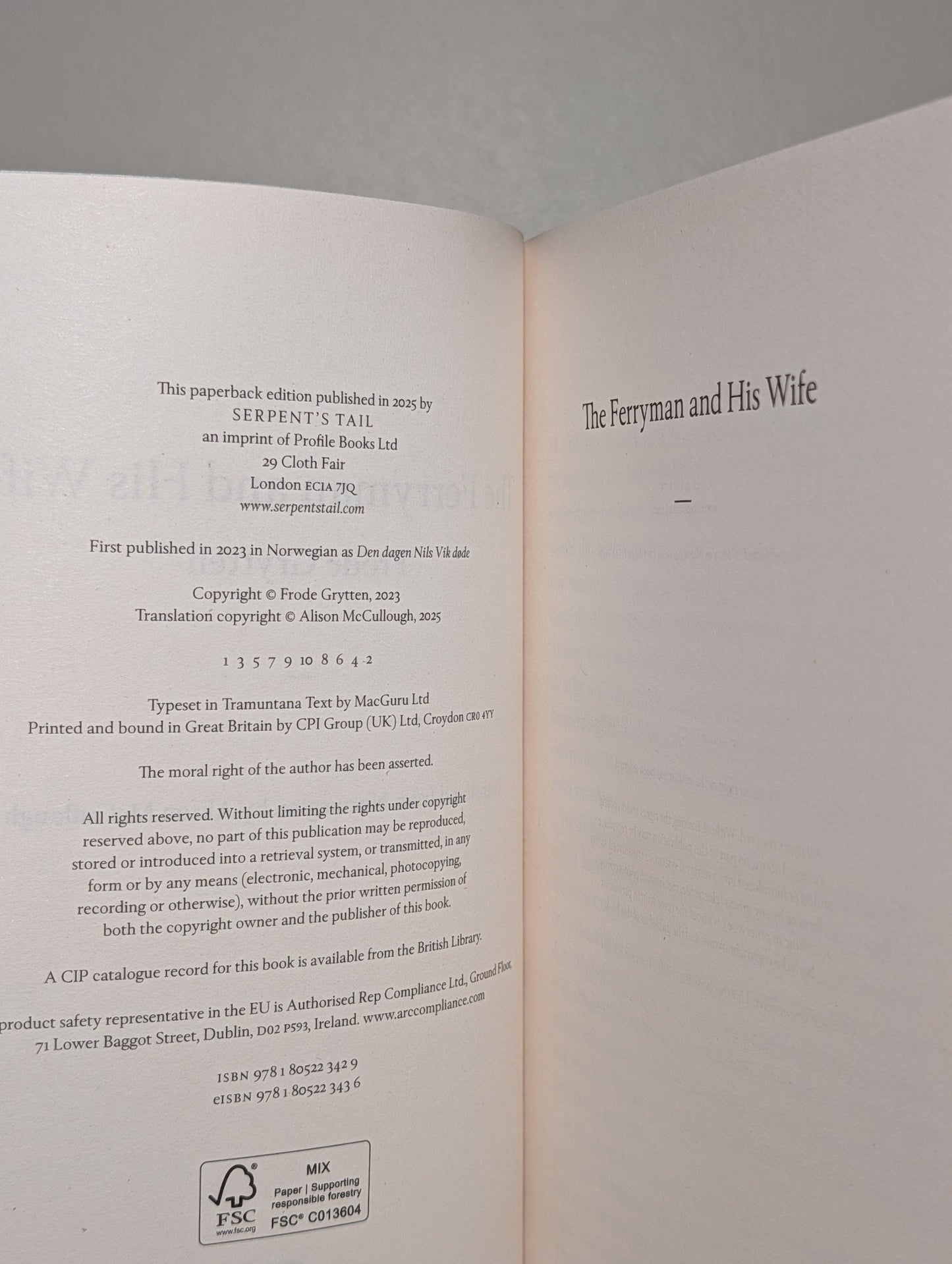 The Ferryman and His Wife by Frode Grytten (First Edition) - Fialta Books