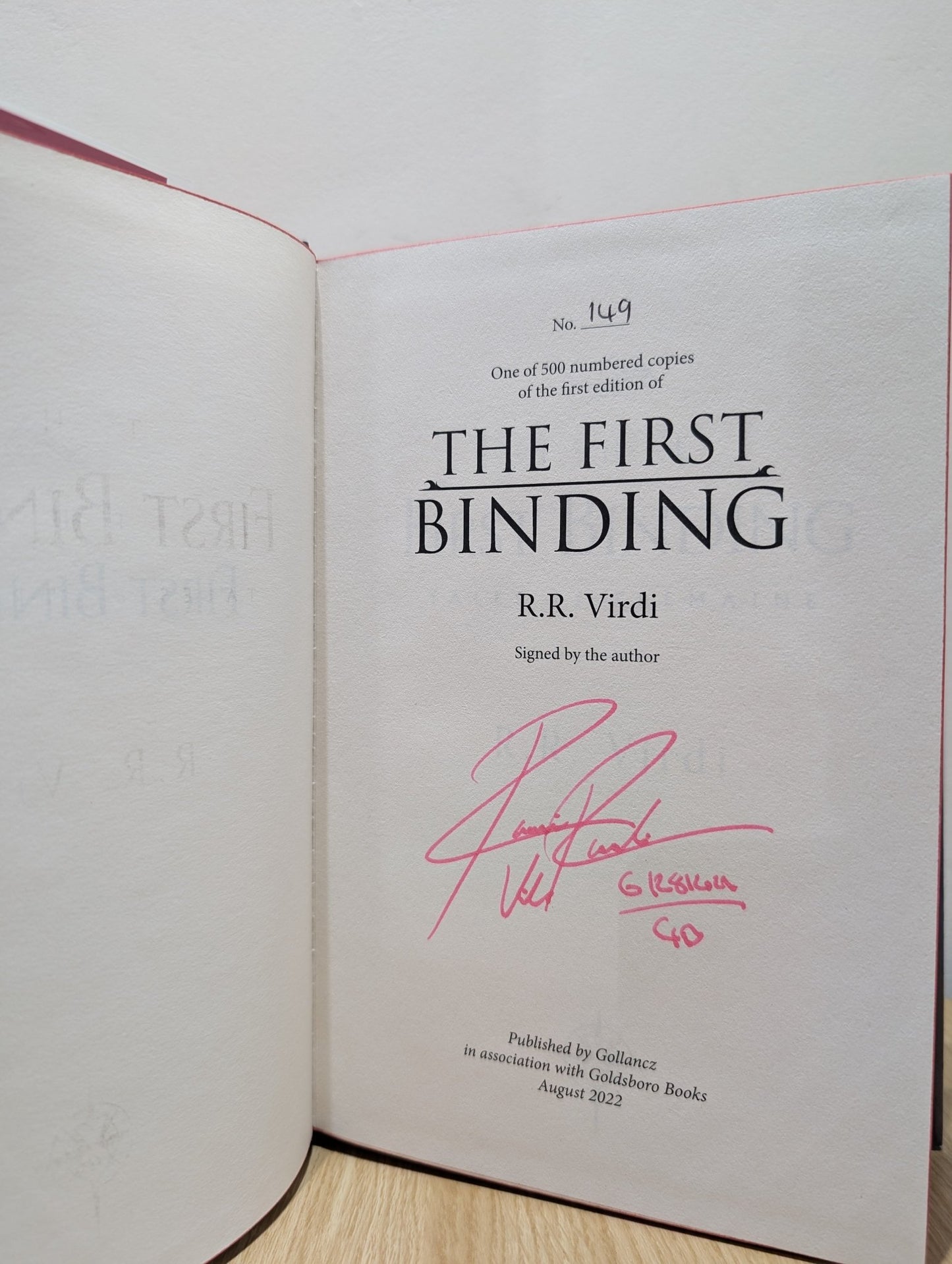 The First Binding; The Doors of Midnight by R.R. Virdi (Signed with sprayed edges) - Fialta Books
