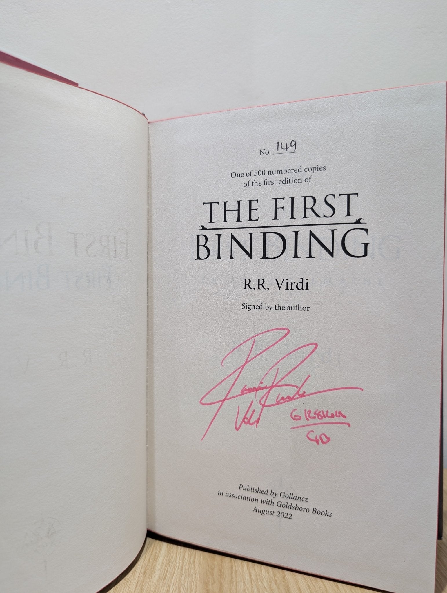 The First Binding; The Doors of Midnight by R.R. Virdi (Signed with sprayed edges) - Fialta Books
