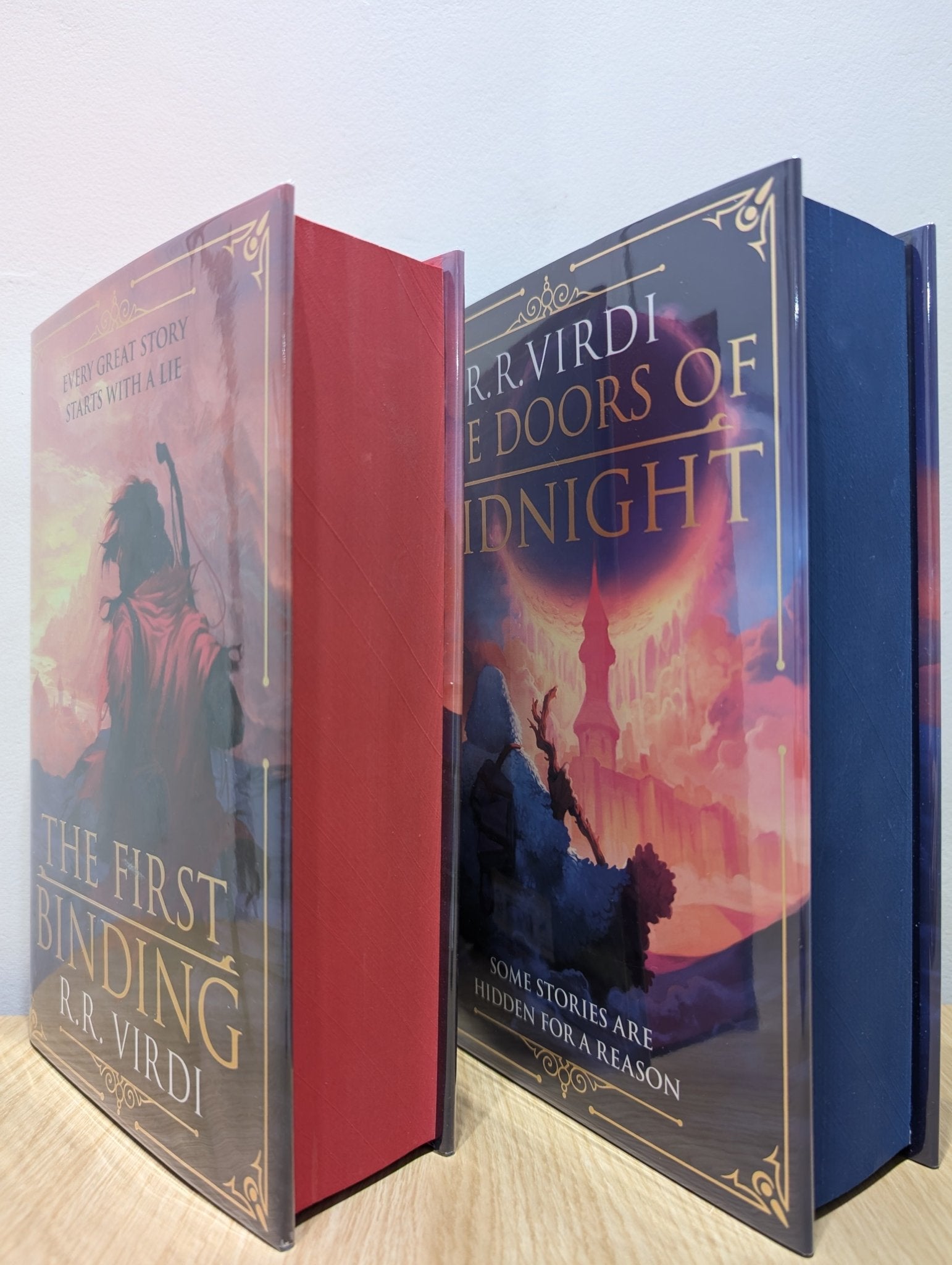 The First Binding; The Doors of Midnight by R.R. Virdi (Signed with sprayed edges) - Fialta Books
