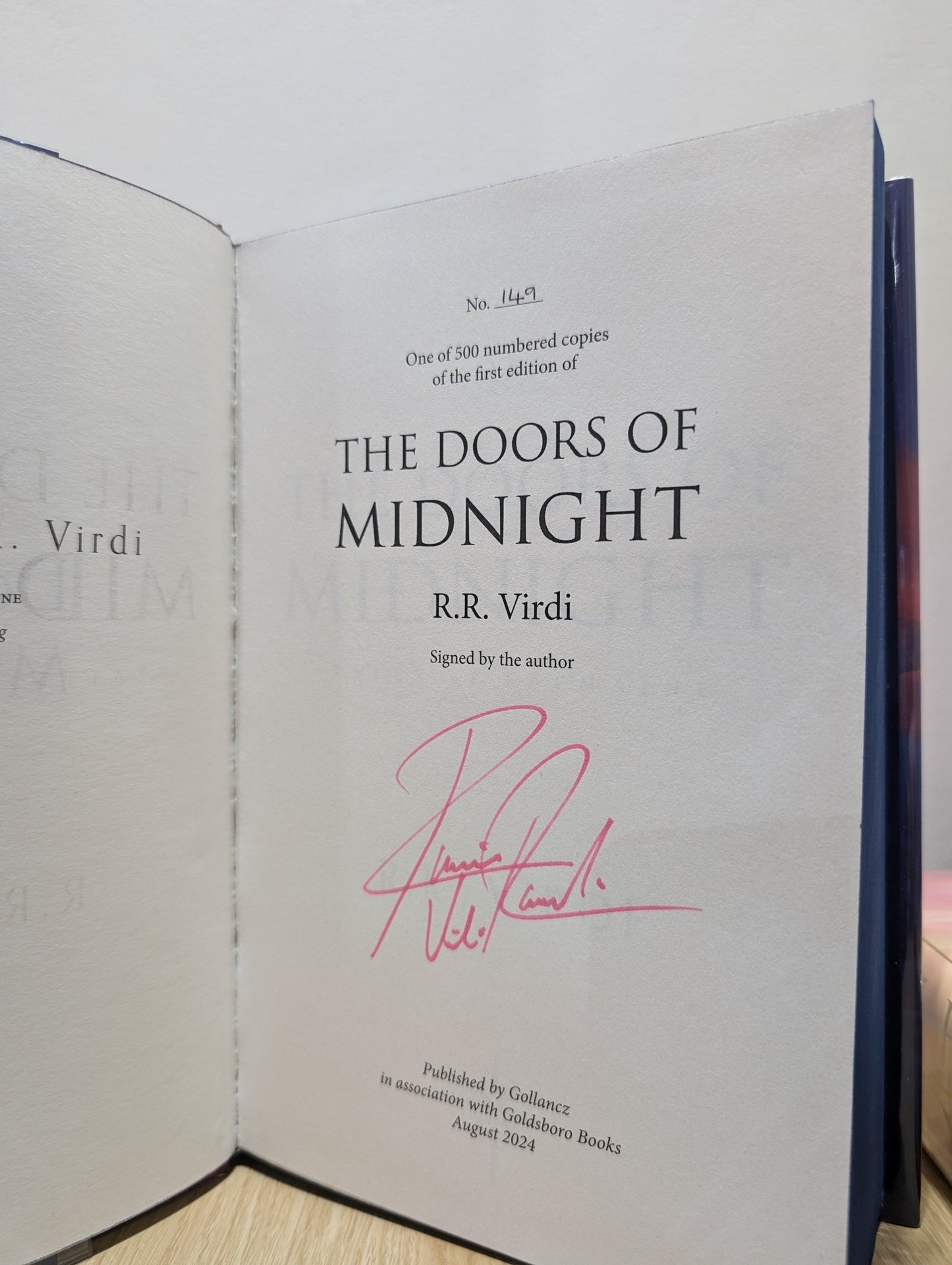 The First Binding; The Doors of Midnight by R.R. Virdi (Signed with sprayed edges) - Fialta Books