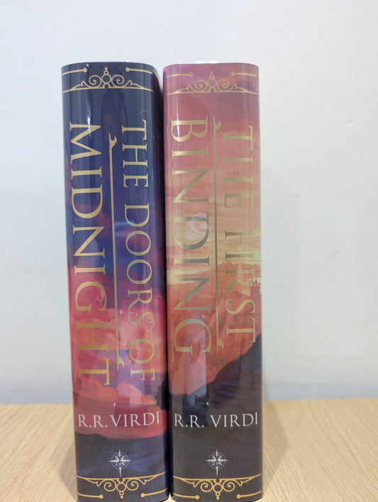 The First Binding; The Doors of Midnight by R.R. Virdi (Signed with sprayed edges) - Fialta Books