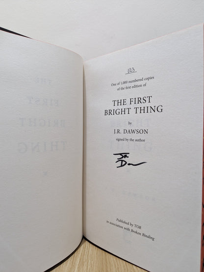 The First Bright Thing by J. R. Dawson (Signed First Edition with sprayed edges) - Fialta Books