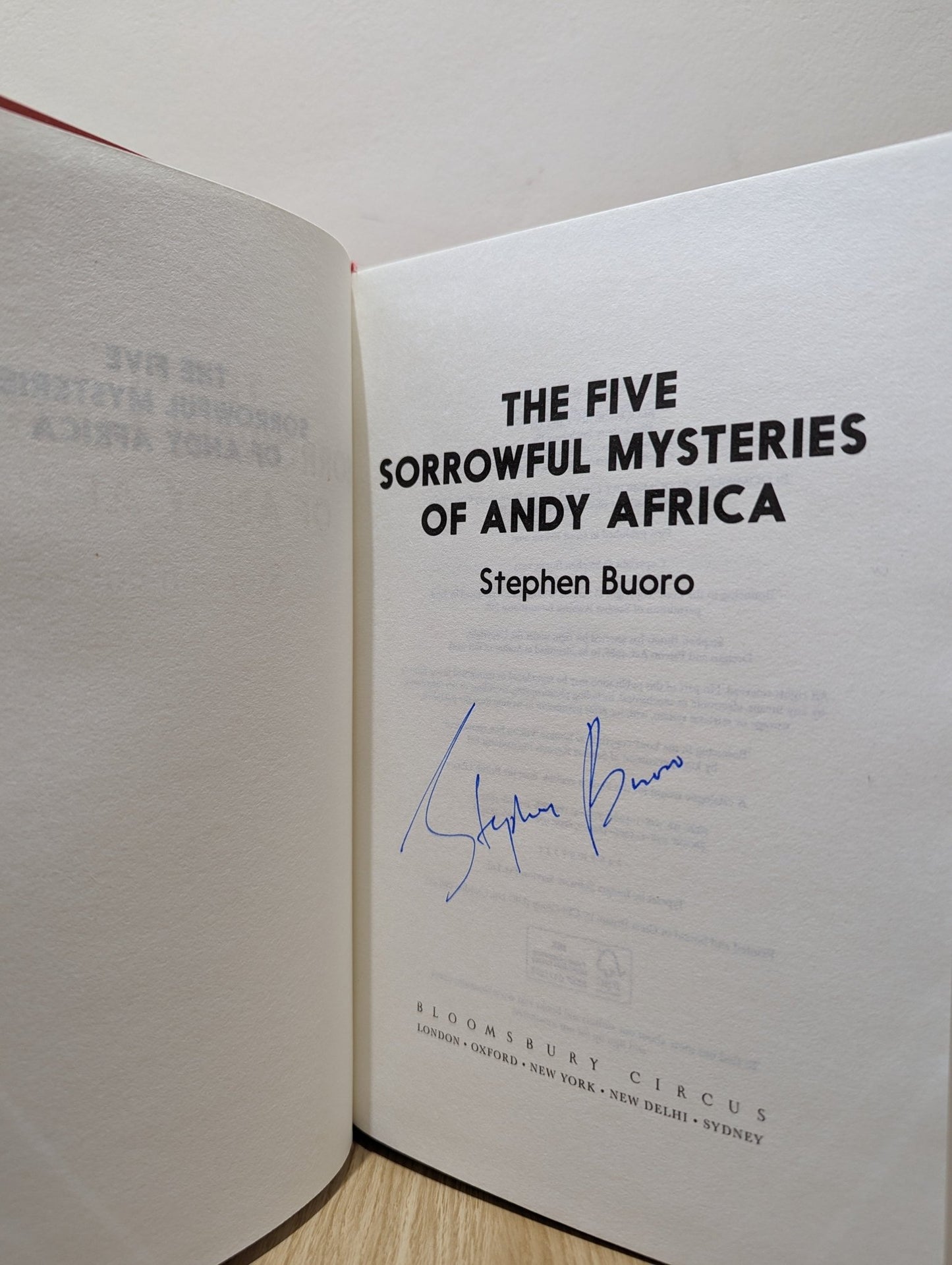 The Five Sorrowful Mysteries of Andy Africa by Stephen Buoro (Signed First Edition) - Fialta Books