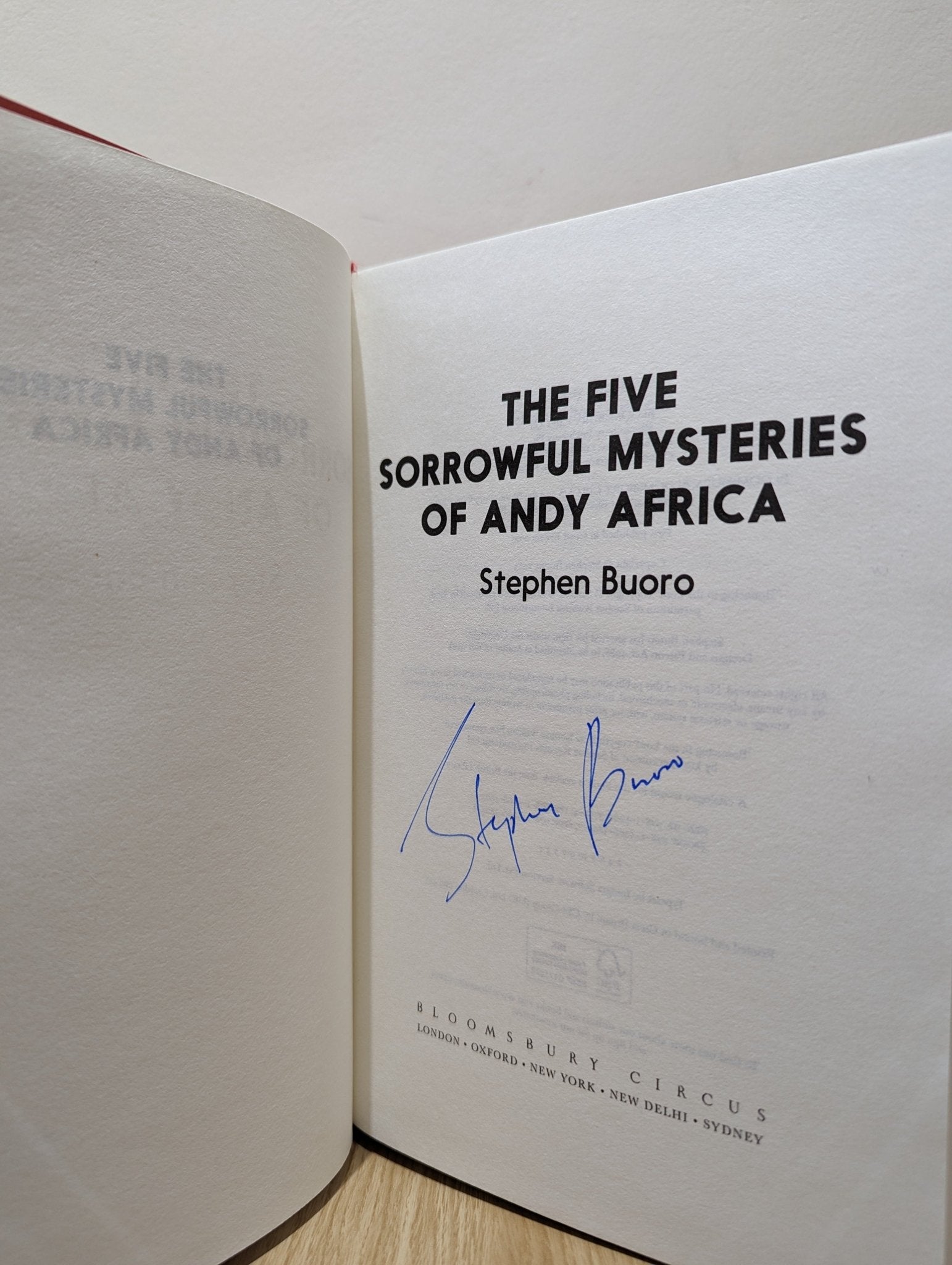 The Five Sorrowful Mysteries of Andy Africa by Stephen Buoro (Signed First Edition) - Fialta Books