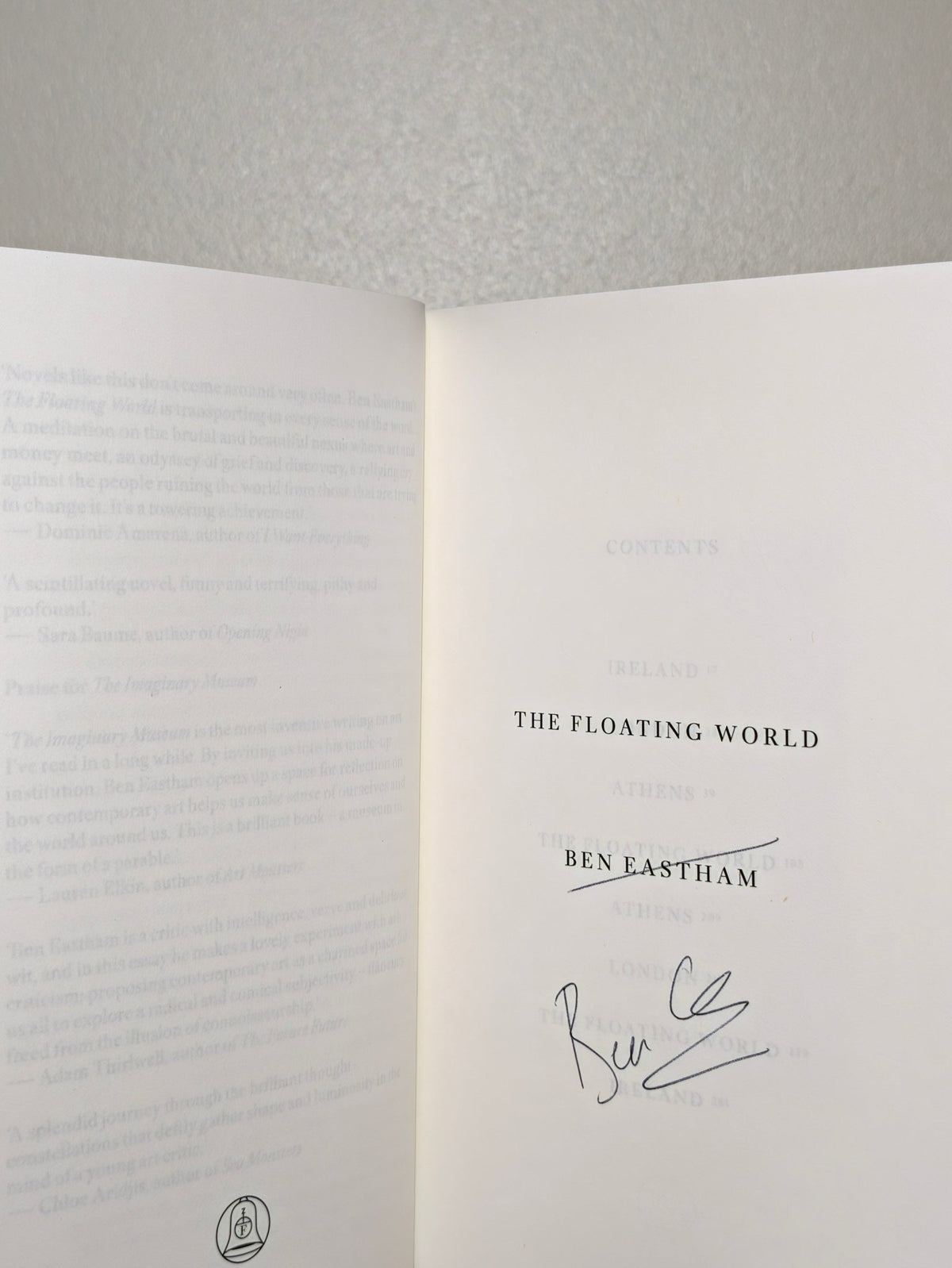 The Floating World by Ben Eastham (Signed First Edition) - Fialta Books