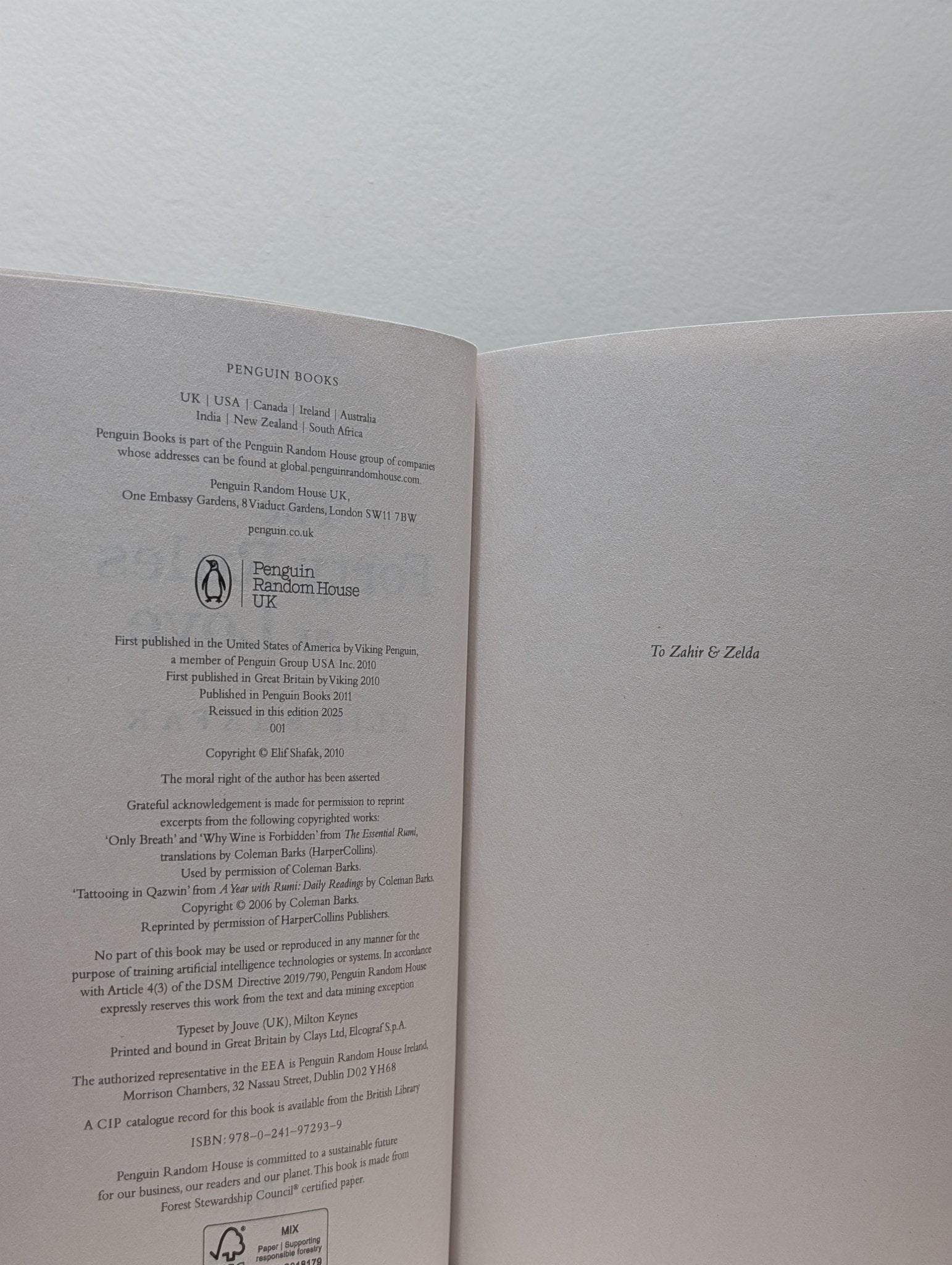 The Forty Rules of Love by Elif Shafak (Signed New Paperback Edition) - Fialta Books