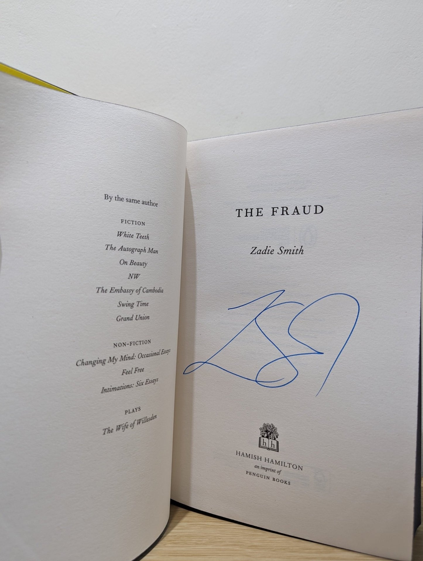 The Fraud by Zadie Smith (Signed First Edition with sprayed edges) - Fialta Books