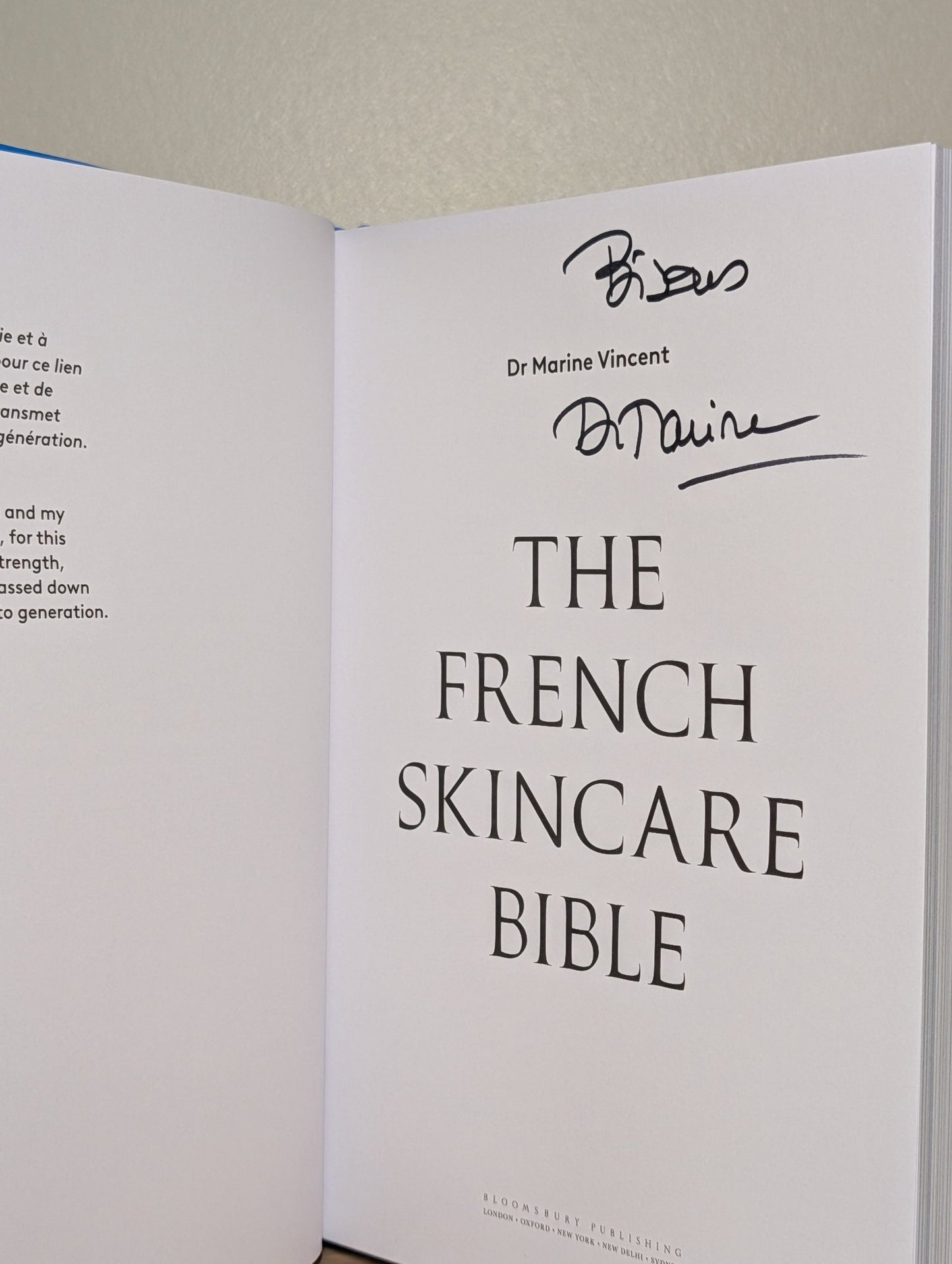 The French Skincare Bible by Dr Marine Vincent (Signed First Edition) - Fialta Books