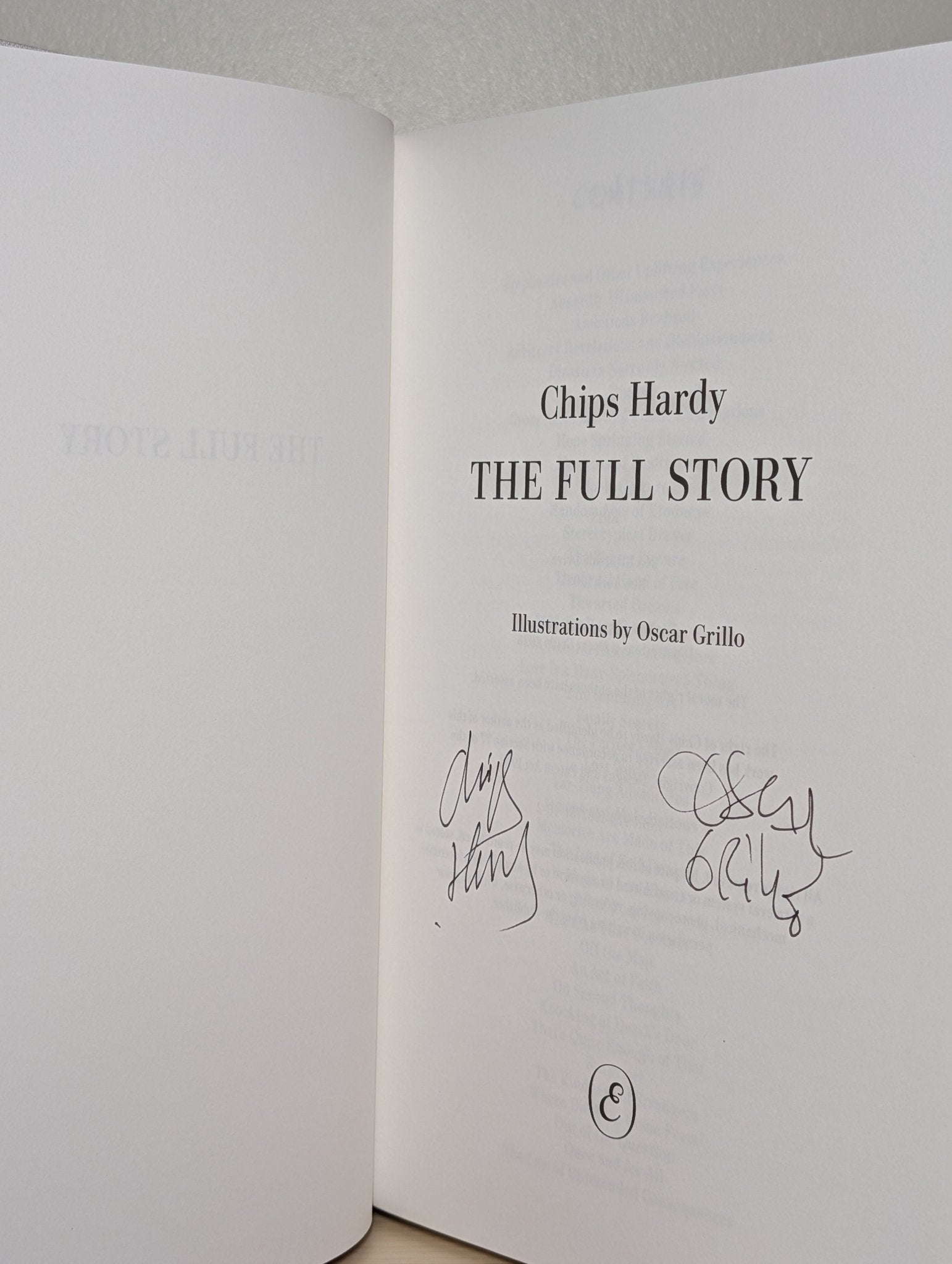 The Full Story by Chips Hardy (Double Signed) - Fialta Books