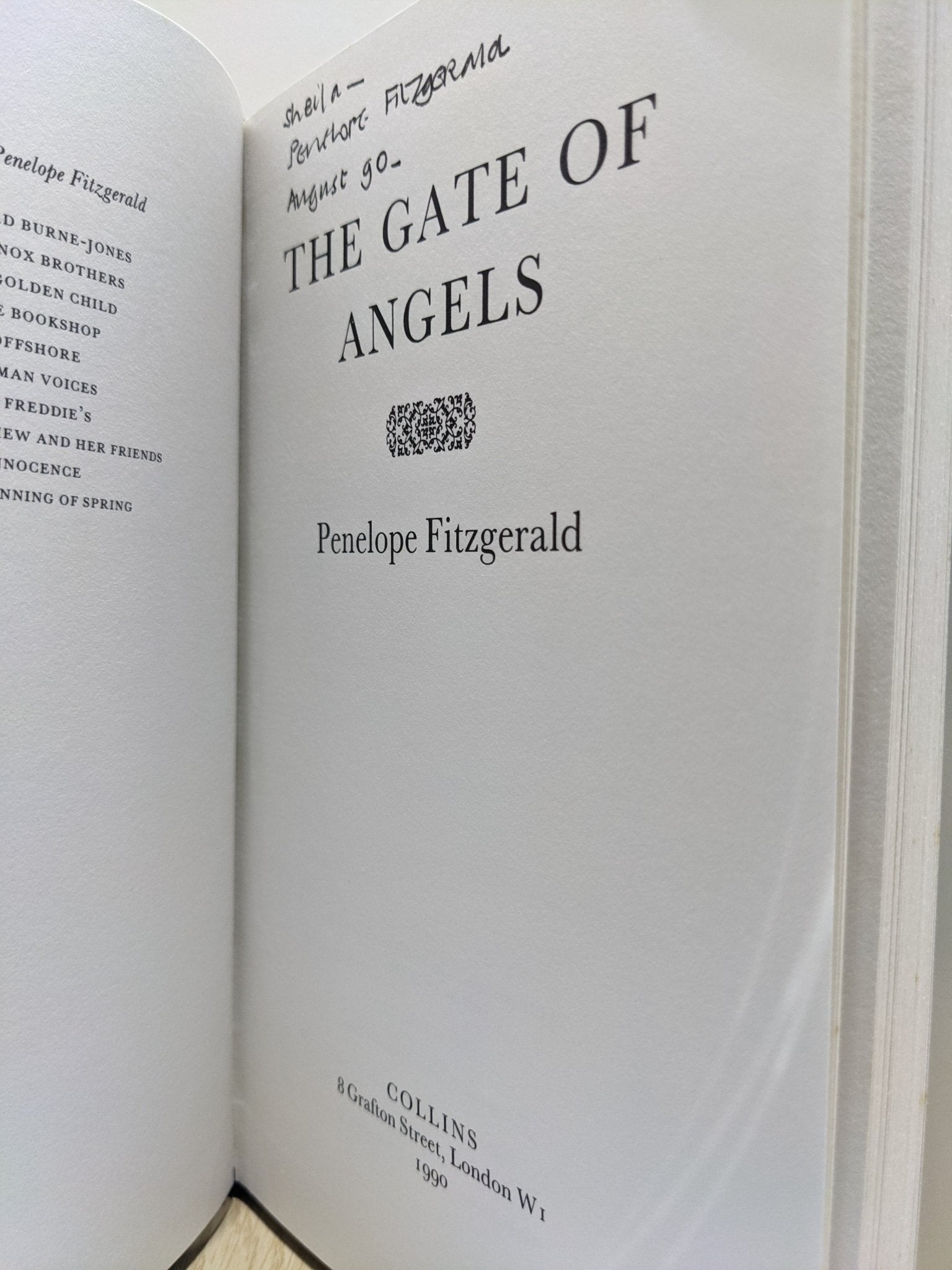 The Gate of Angels by Penelope Fitzgerald (Signed First Edition) - Fialta Books