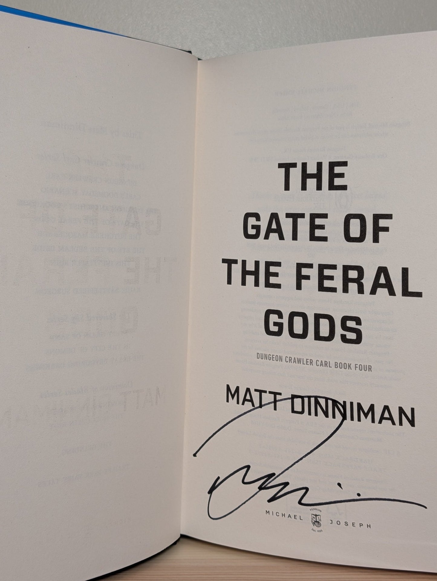 The Gate of the Feral Gods: Dungeon Crawler Carl Book 4 by Matt Dinniman (Signed) - Fialta Books