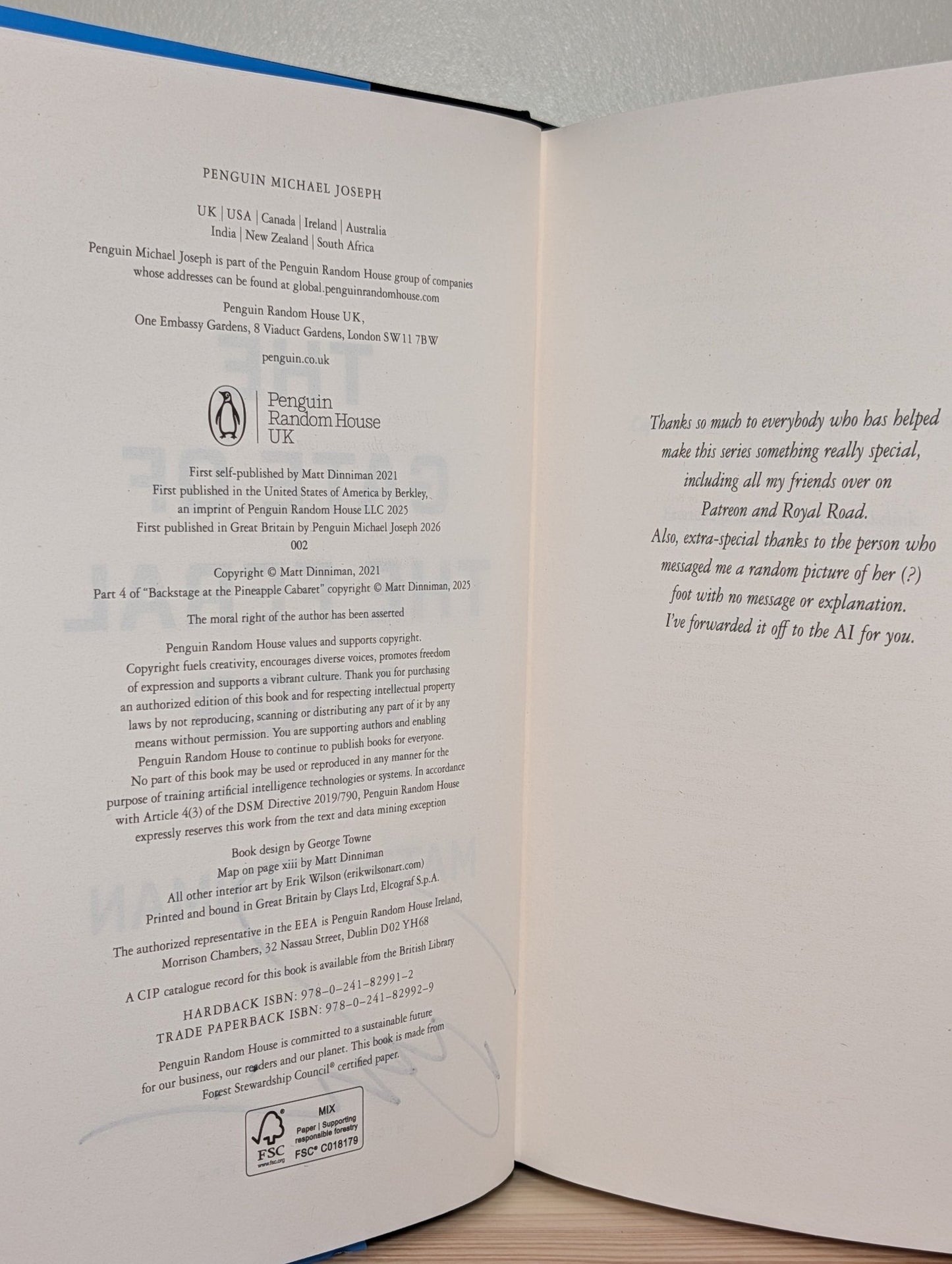 The Gate of the Feral Gods: Dungeon Crawler Carl Book 4 by Matt Dinniman (Signed) - Fialta Books