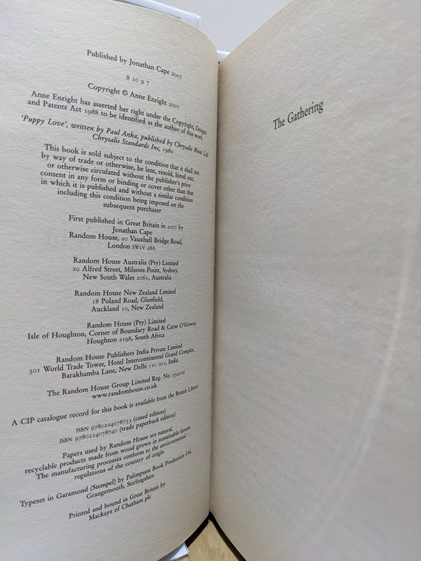 The Gathering by Anne Enright - Fialta Books