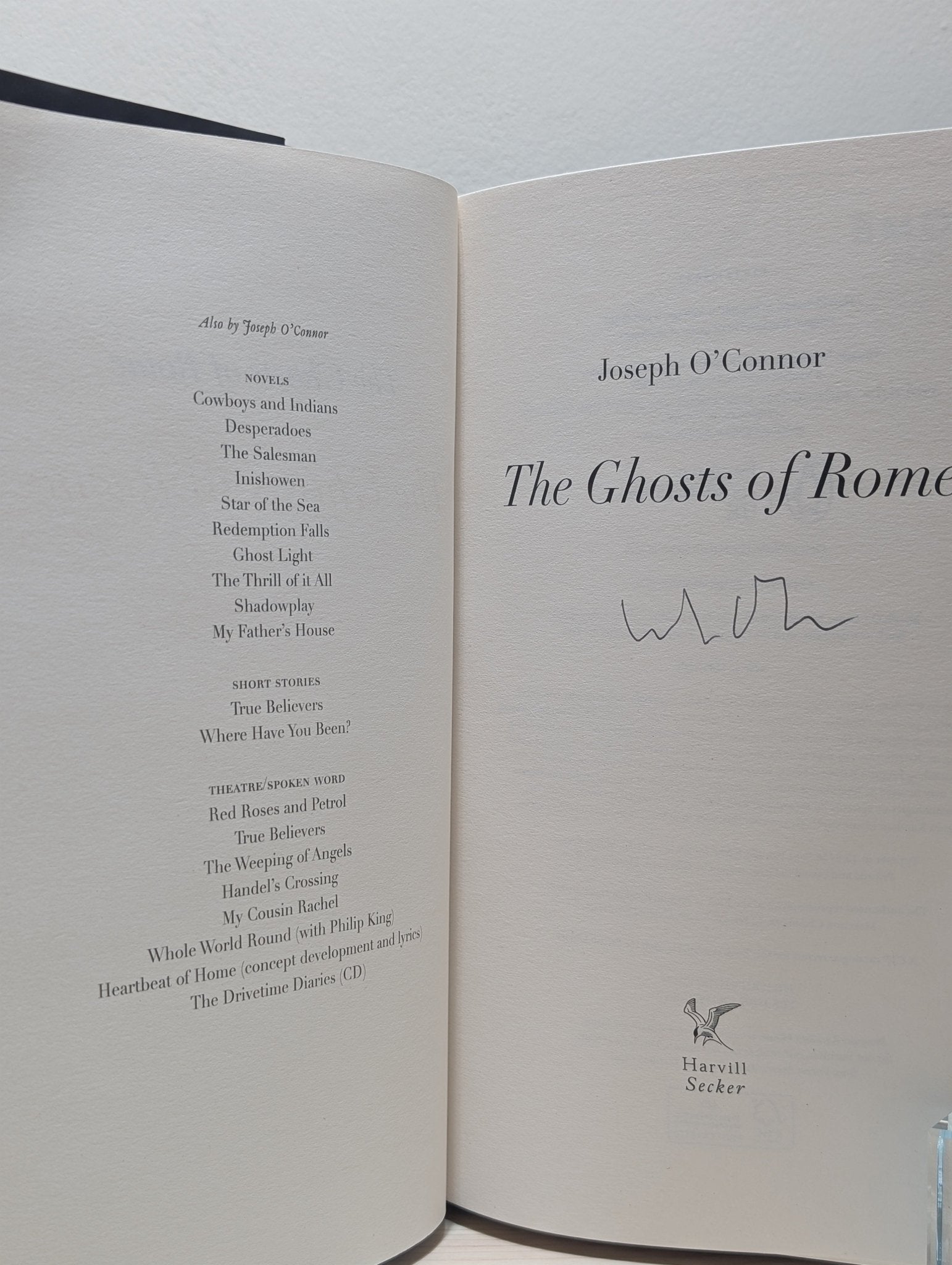 The Ghosts Of Rome by Joseph O'Connor (Signed First Edition) - Fialta Books