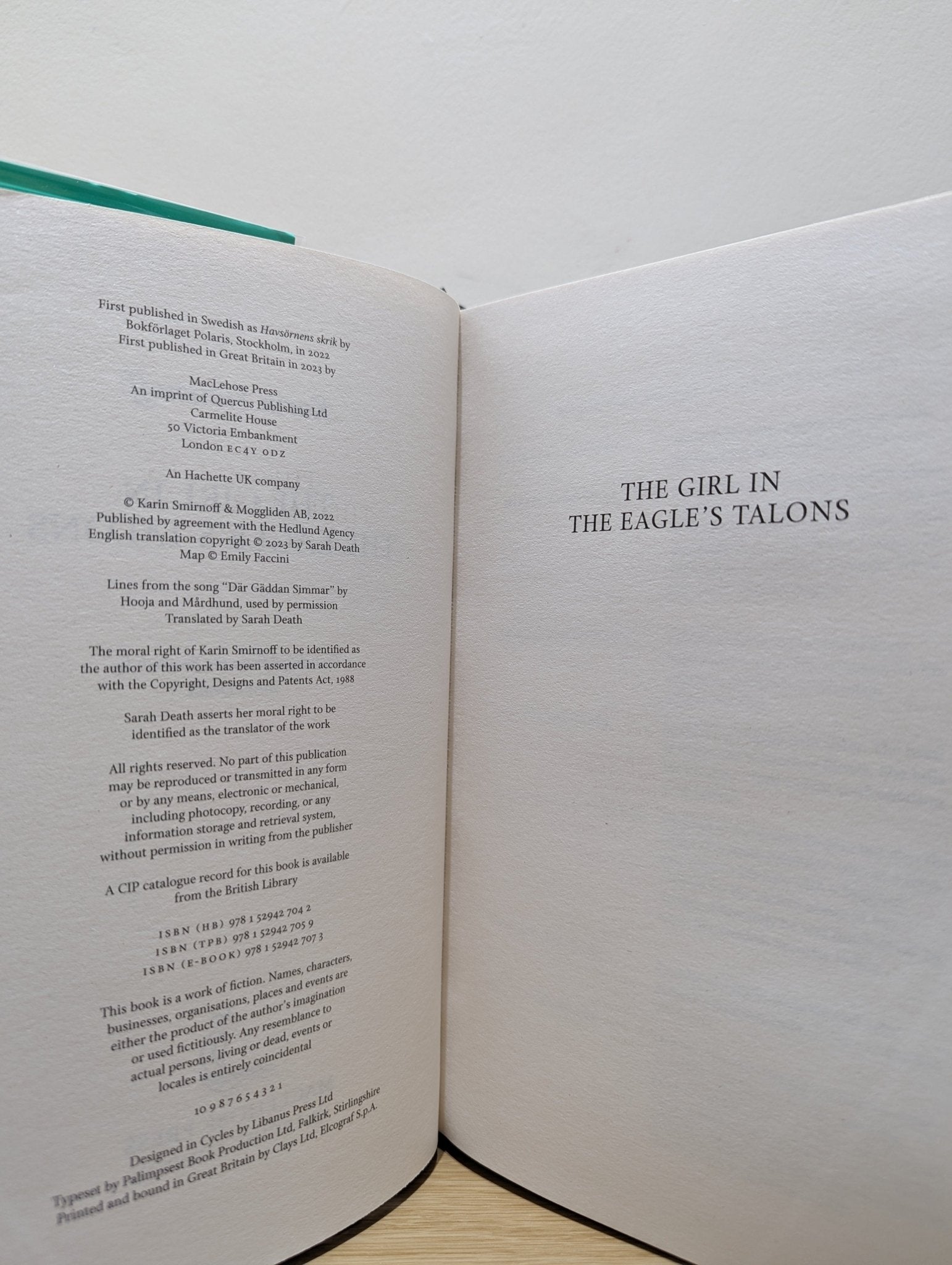 The Girl in the Eagle's Talons by Karin Smirnoff (Signed First Edition) - Fialta Books