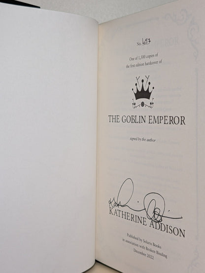The Goblin Emperor by Katherine Addison (Signed Special Edition with sprayed edges) - Fialta Books