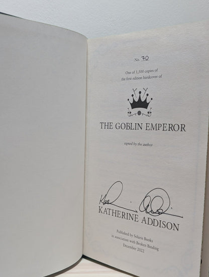 The Goblin Emperor; The Witness for the Dead, The Grief of Stones; The Tomb of Dragons by Katherine Addison (Signed Set with sprayed edges) - Fialta Books