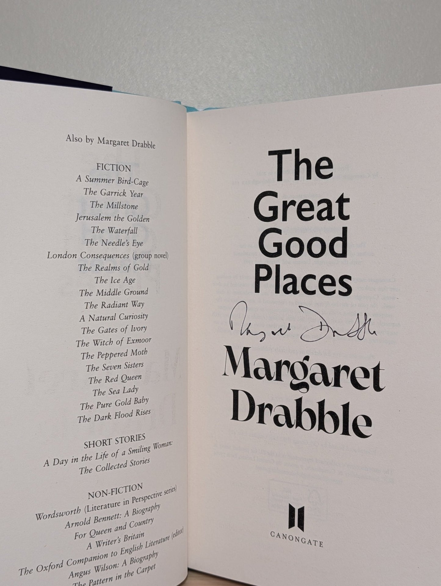 The Great Good Places by Margaret Drabble (Signed First Edition) - Fialta Books