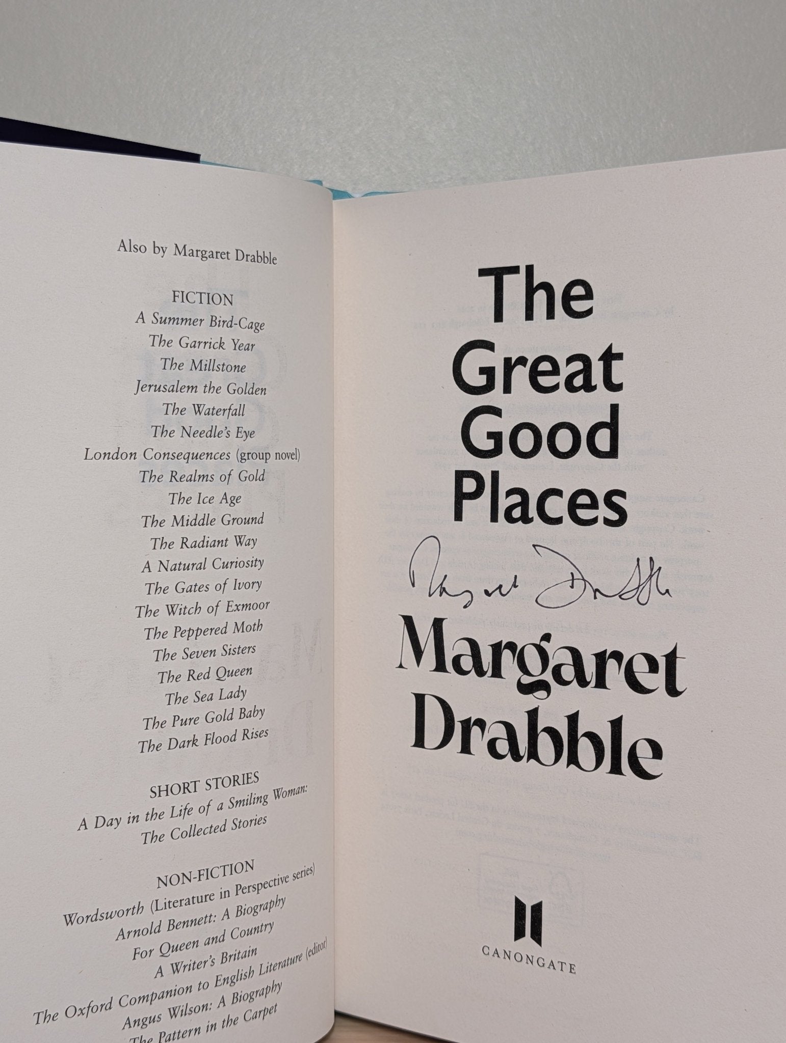 The Great Good Places by Margaret Drabble (Signed First Edition) - Fialta Books