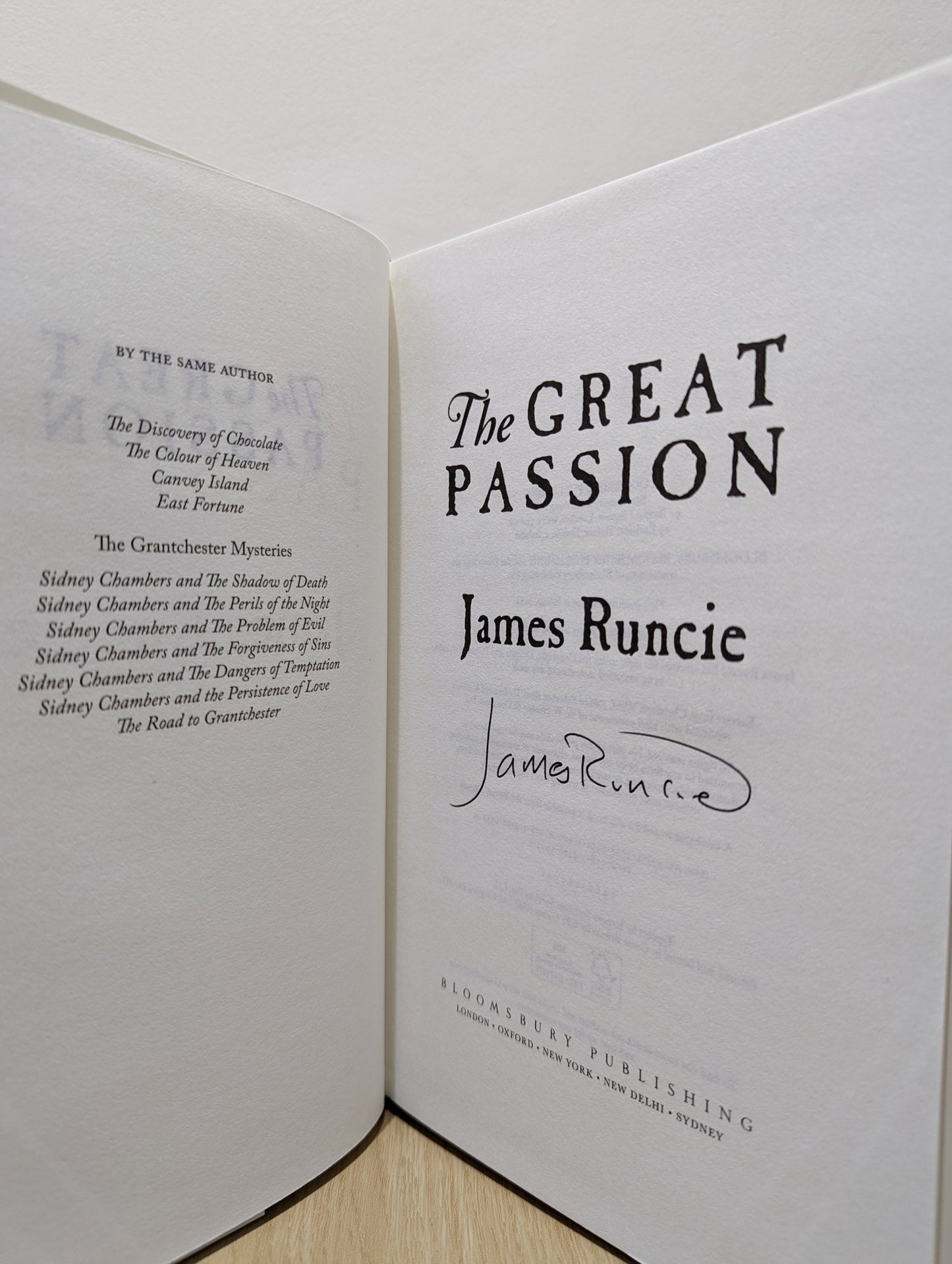 The Great Passion by James Runcie (Signed First Edition) - Fialta Books
