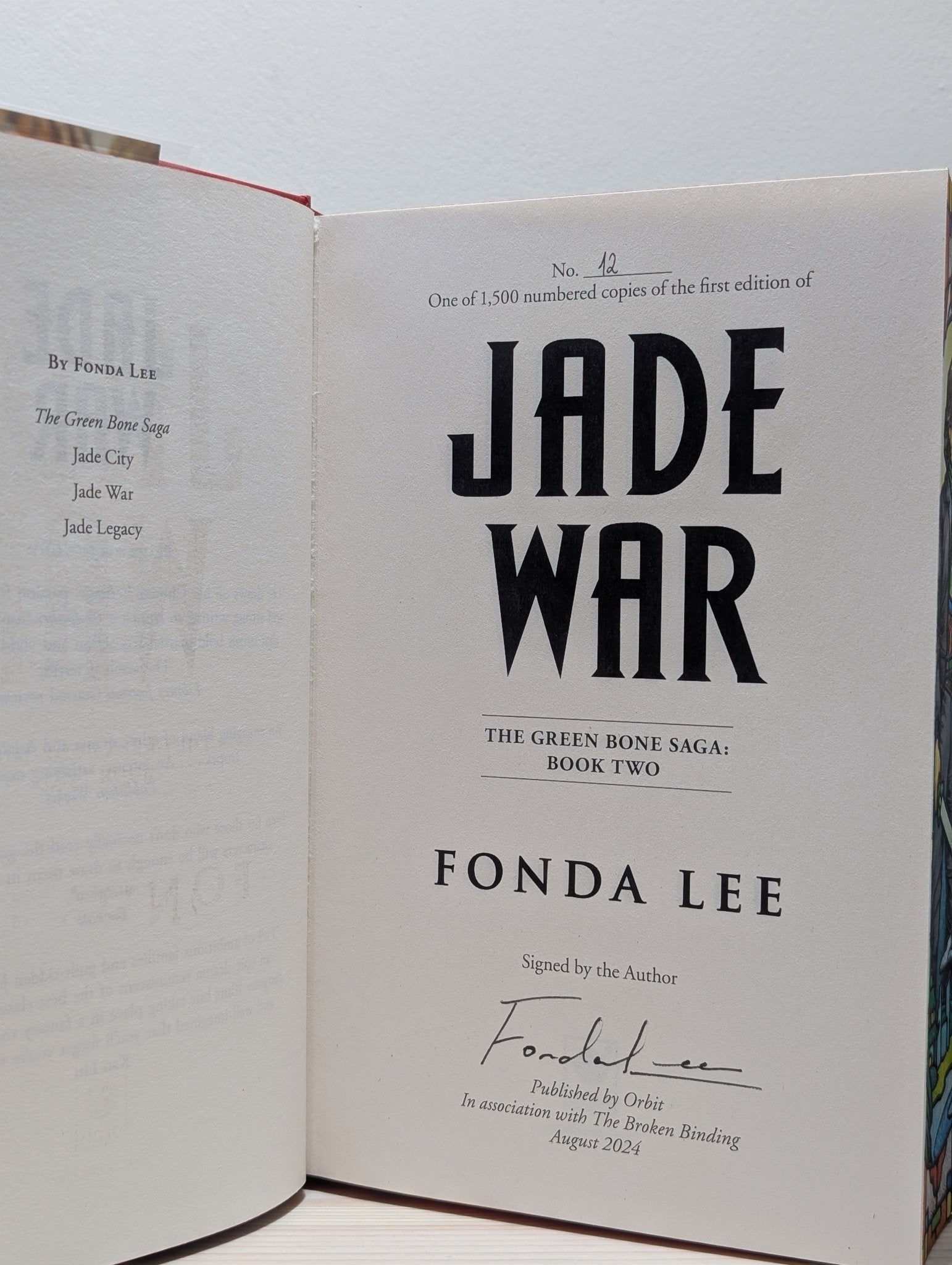The Green Bone Saga: Jade City; Jade War; Jade Legacy by Fonda Lee (Signed Special Edition with sprayed edges) - Fialta Books