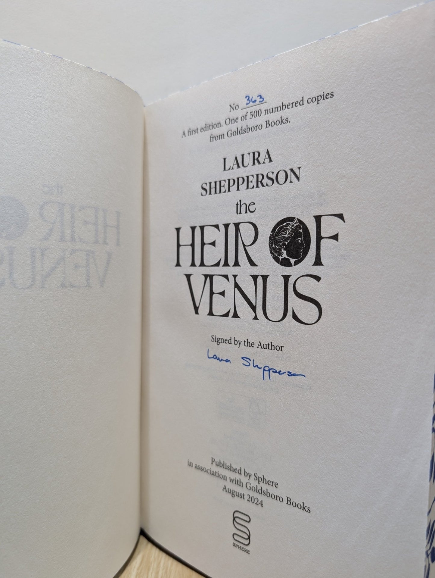 The Heir of Venus by Laura Shepperson (Signed First Edition with sprayed edges) - Fialta Books