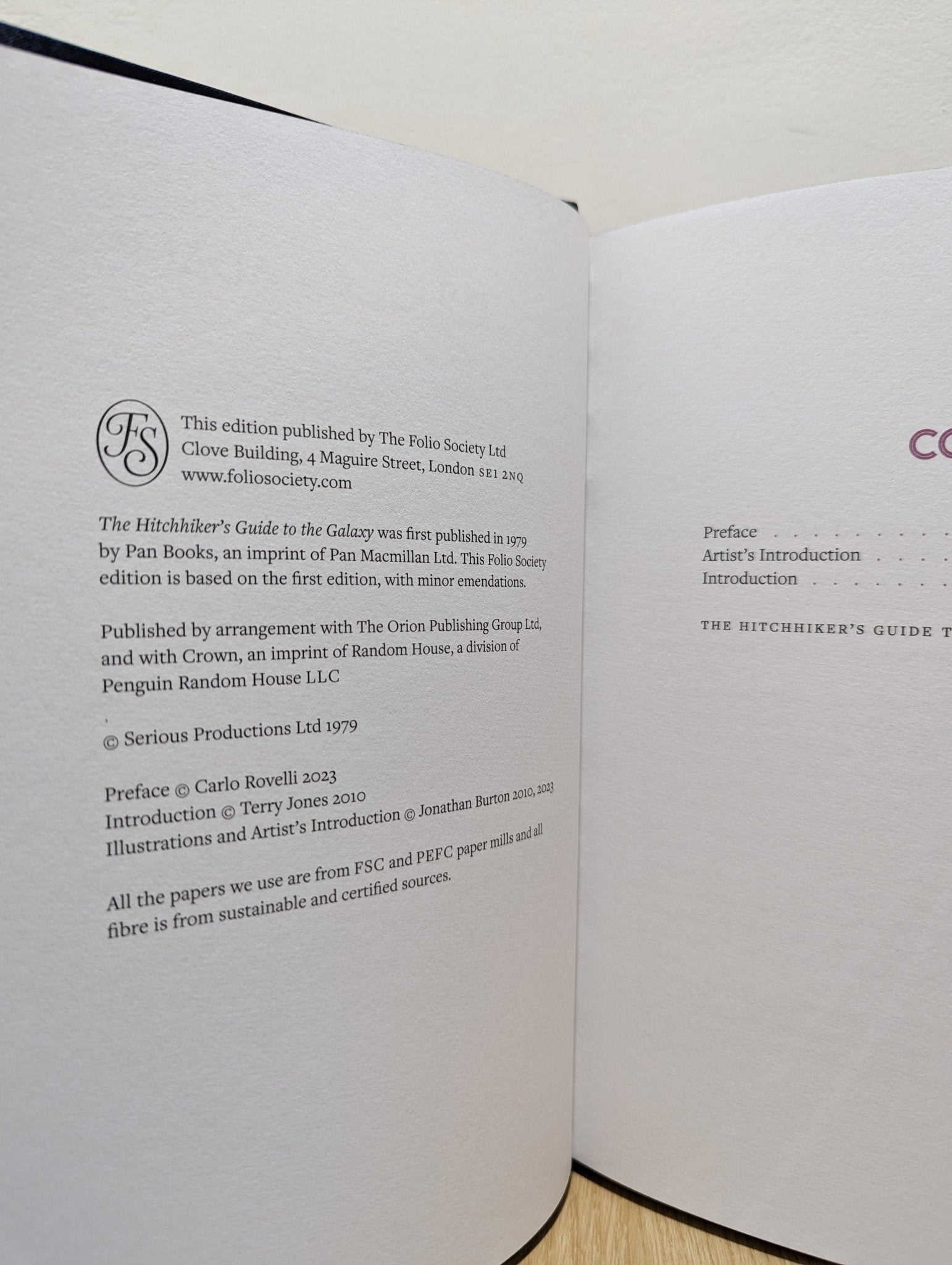 The Hitchhiker's Guide to the Galaxy by Douglas Adams (Folio Limited Edition) - Fialta Books