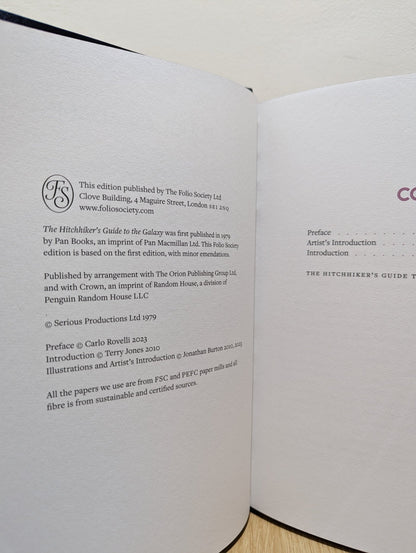 The Hitchhiker's Guide to the Galaxy by Douglas Adams (Folio Limited Edition) - Fialta Books