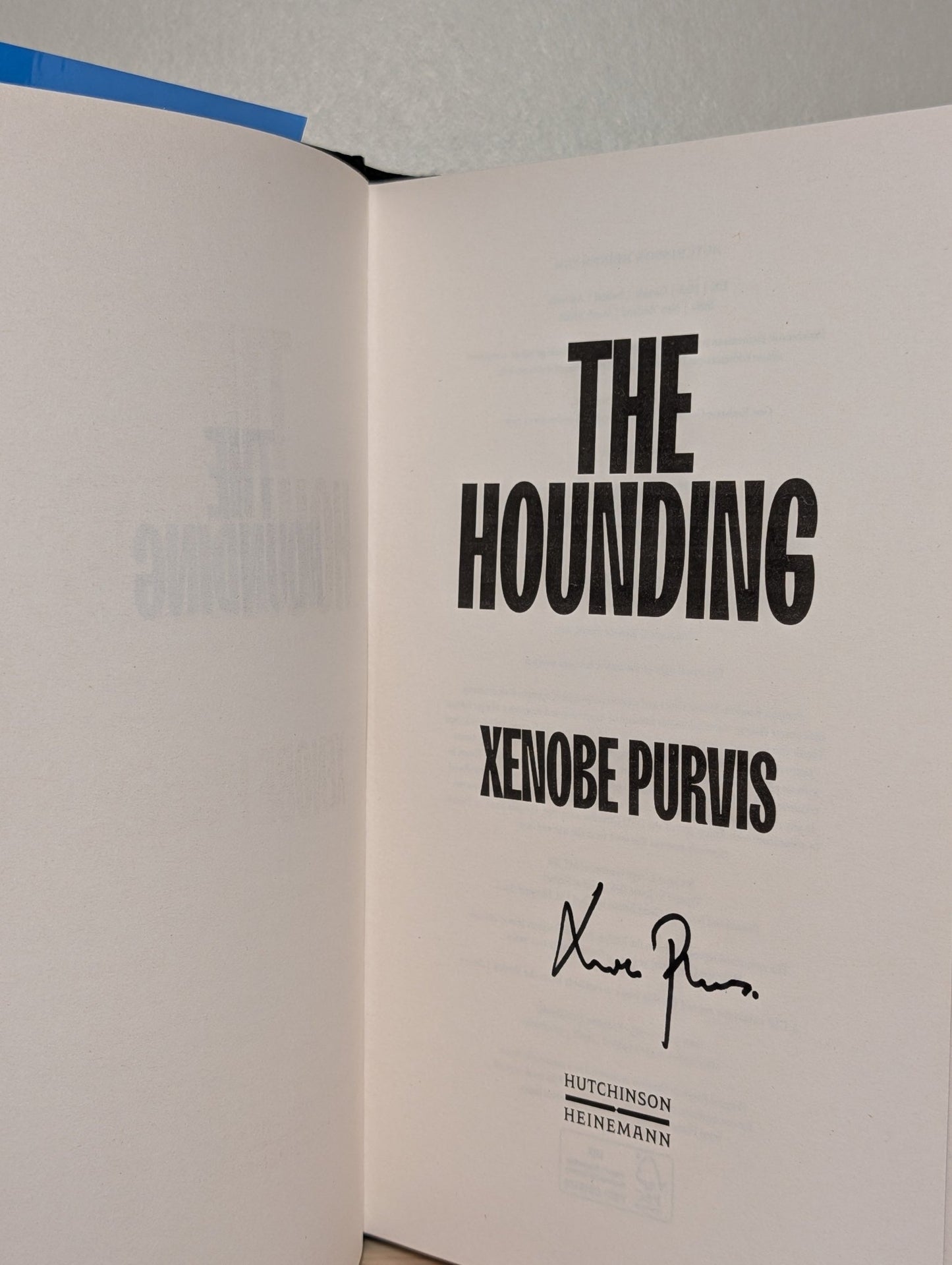 The Hounding by Xenobe Purvis (Signed First Edition) - Fialta Books