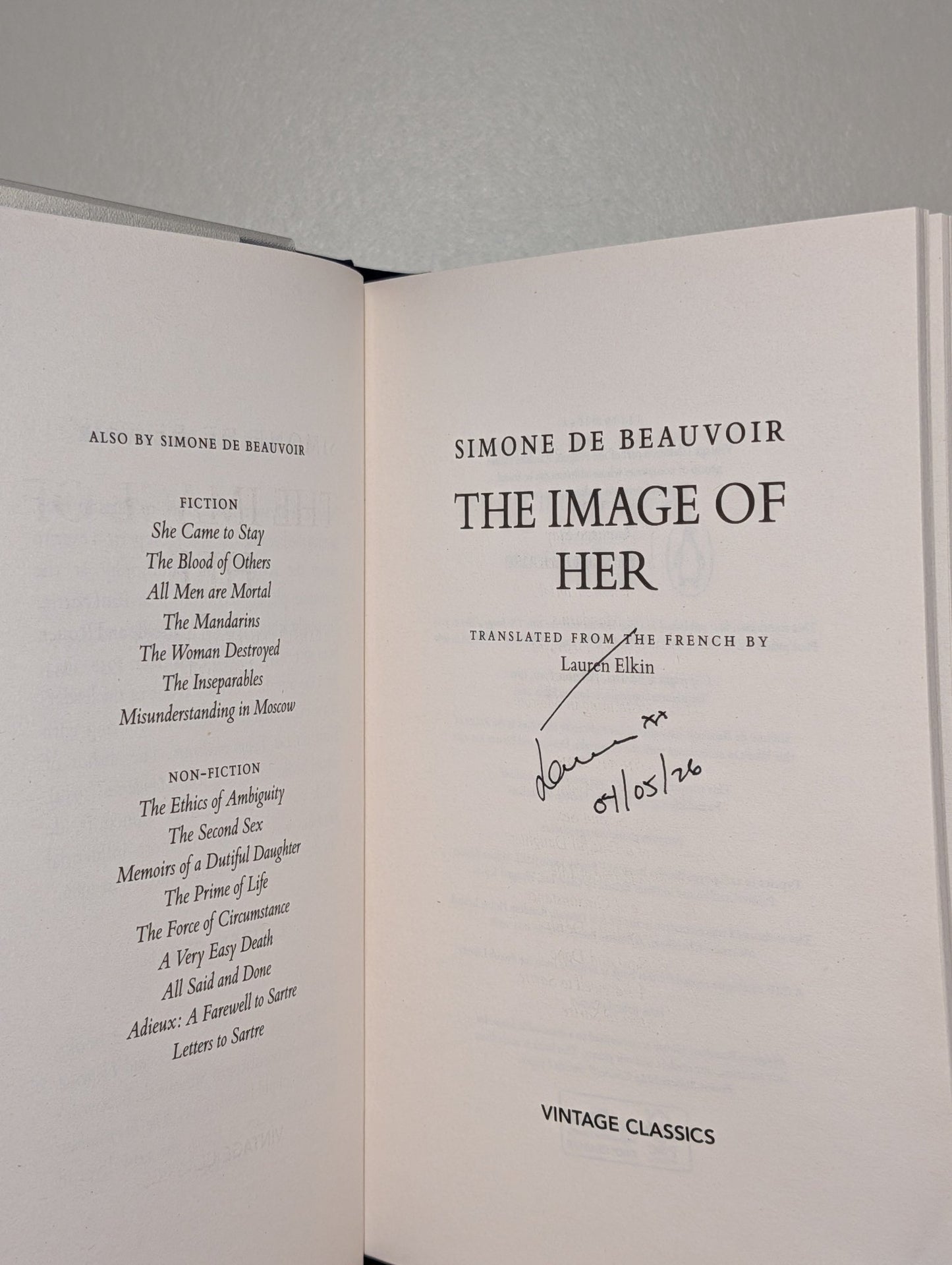 The Image of Her by Simone De Beauvoir (Signed by Translator) - Fialta Books