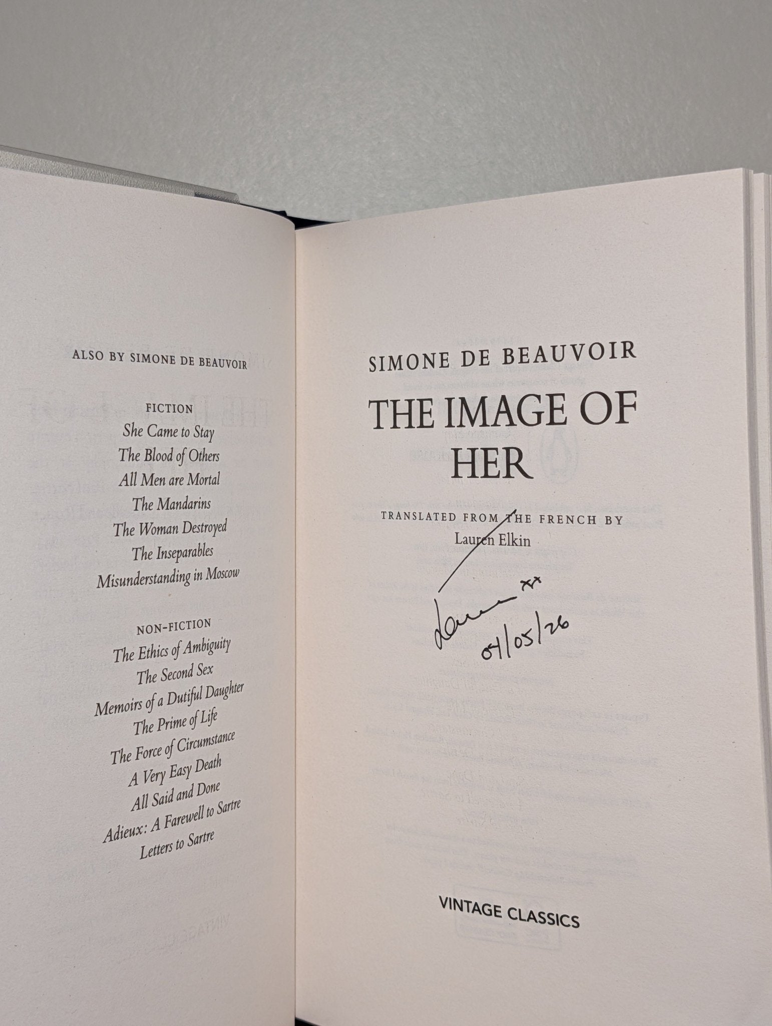 The Image of Her by Simone De Beauvoir (Signed by Translator) - Fialta Books