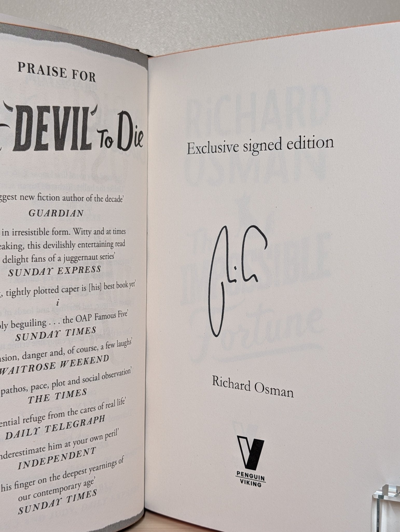 The Impossible Fortune by Richard Osman (Signed First Edition with sprayed edges) - Fialta Books
