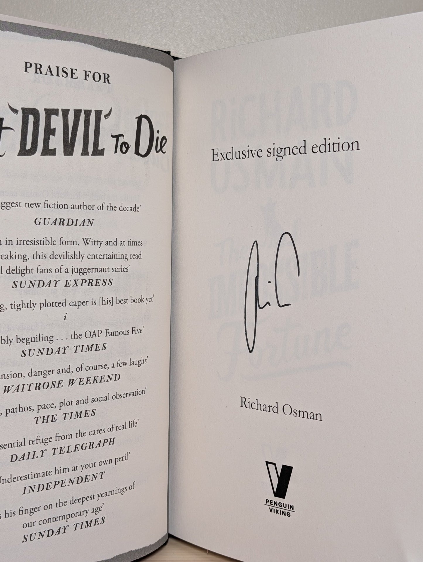 The Impossible Fortune by Richard Osman (Signed First Edition with sprayed fox edges) - Fialta Books