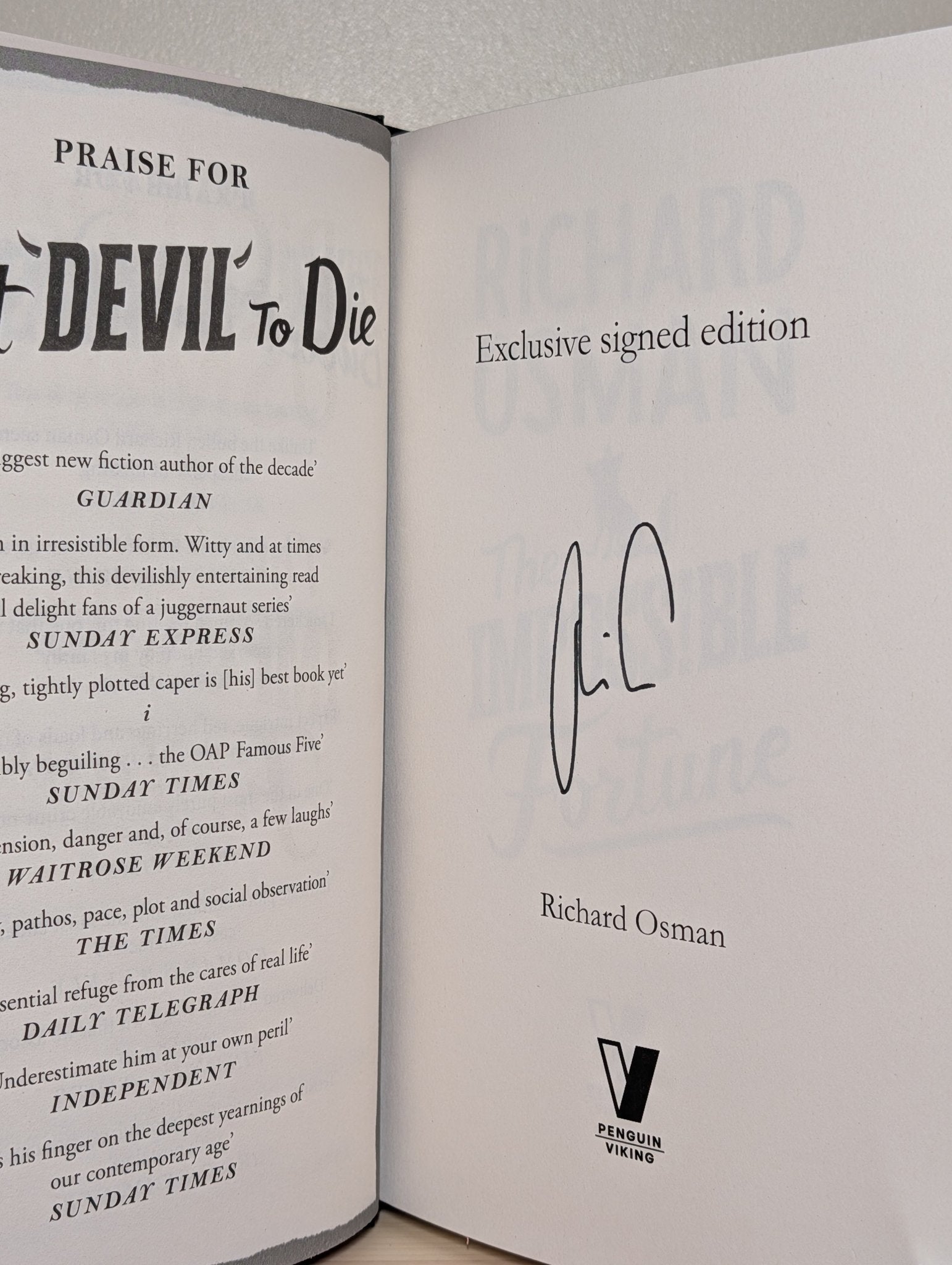 The Impossible Fortune by Richard Osman (Signed First Edition with sprayed fox edges) - Fialta Books