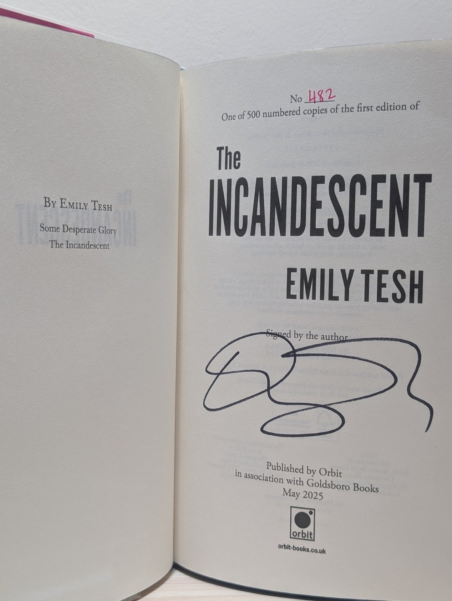 The Incandescent by Emily Tesh (Signed Numbered First Edition with sprayed edges) - Fialta Books
