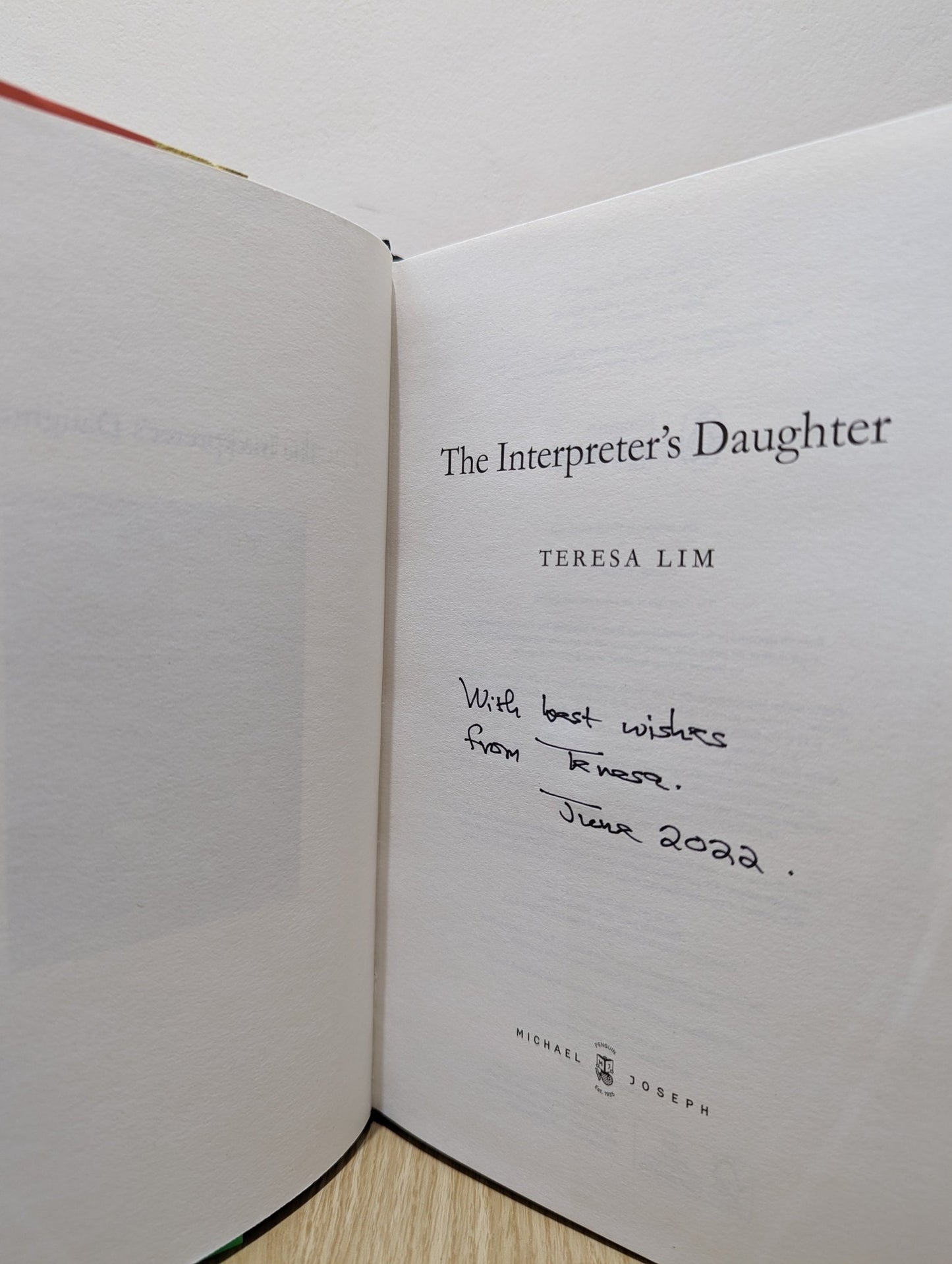 The Interpreter's Daughter by Teresa Lim (Signed First Edition) - Fialta Books