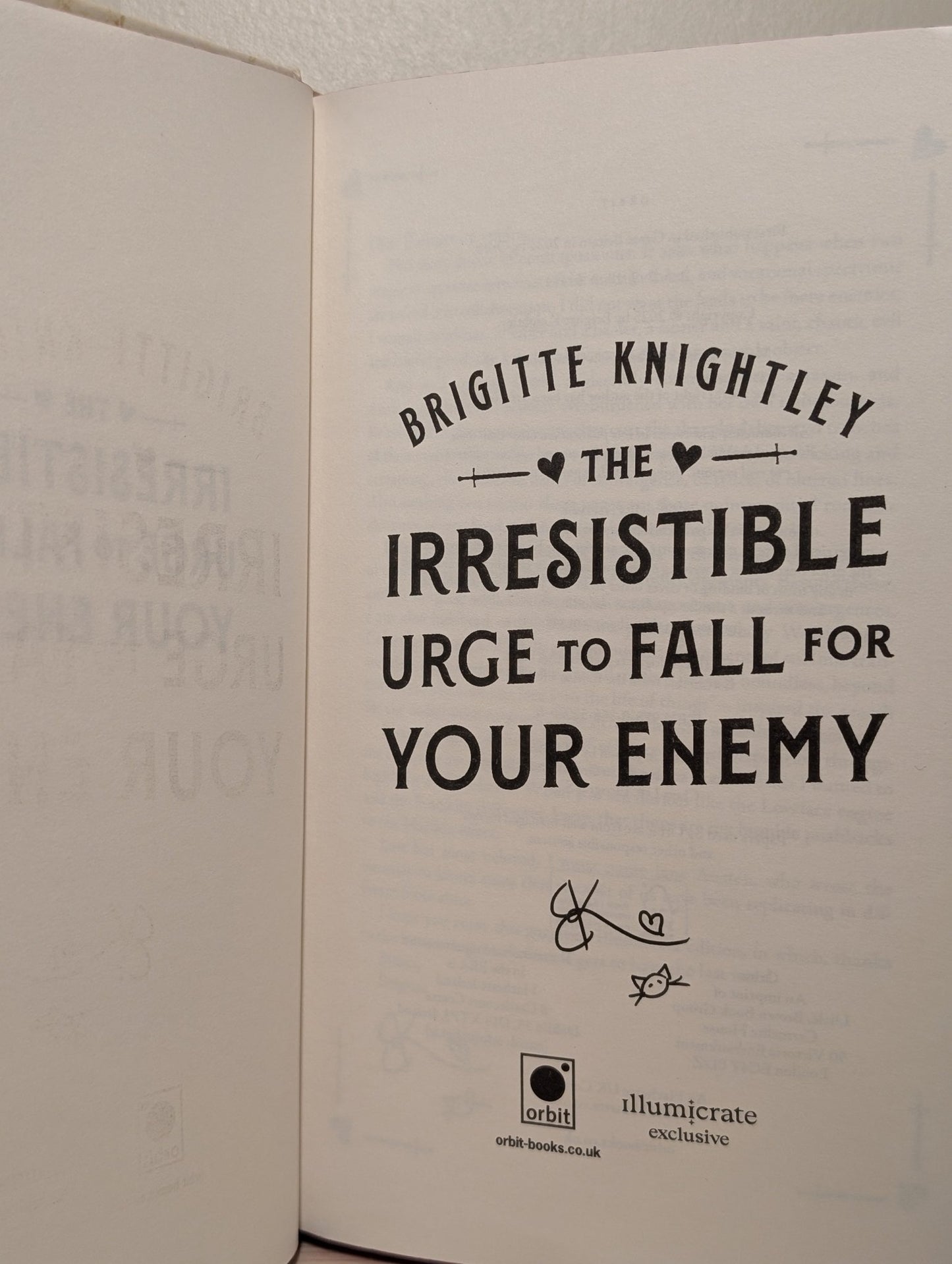 The Irresistible Urge to Fall For Your Enemy by Brigitte Knightley (Signed Special Edition with sprayed edges) - Fialta Books