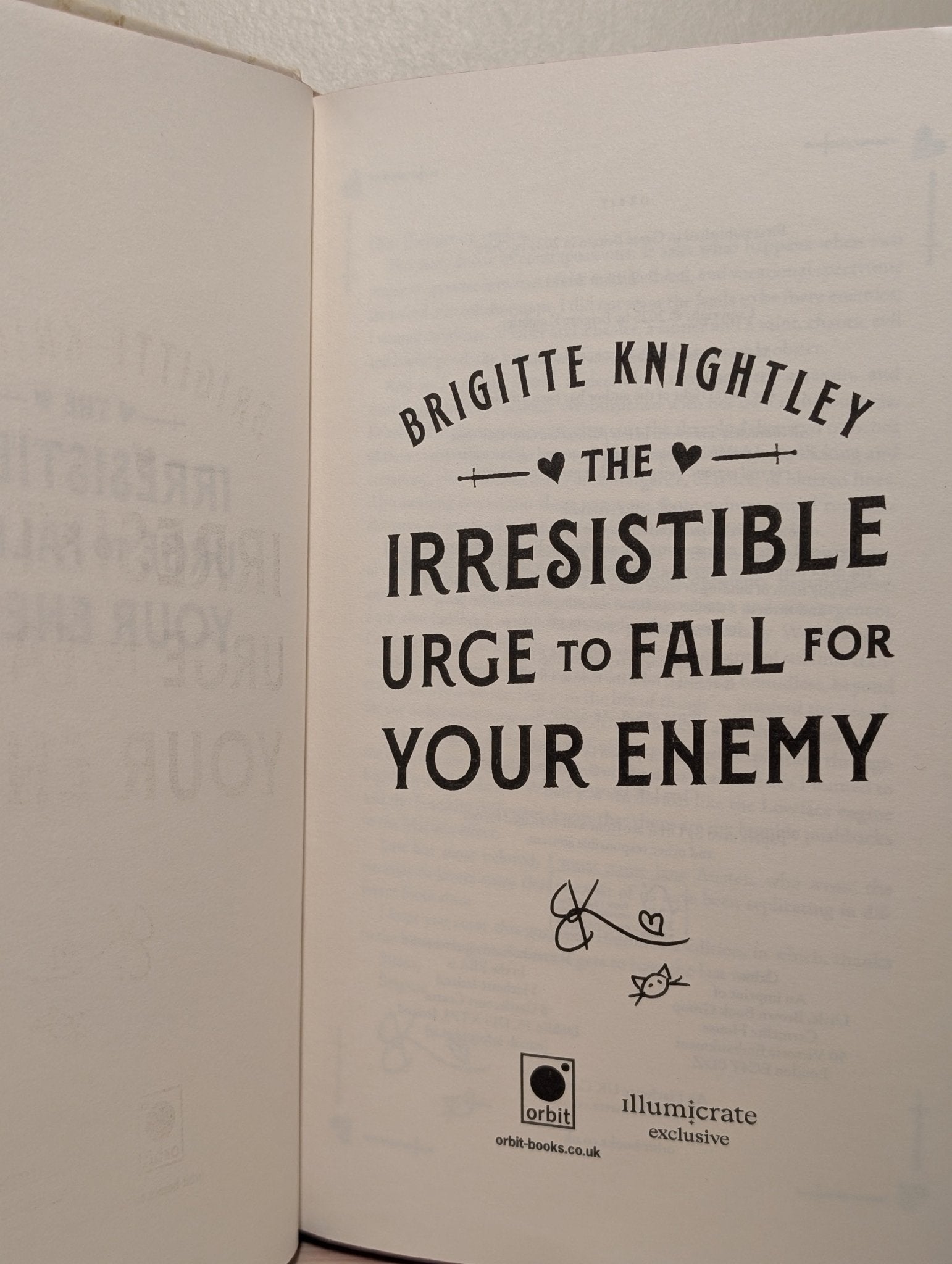 The Irresistible Urge to Fall For Your Enemy by Brigitte Knightley (Signed Special Edition with sprayed edges) - Fialta Books