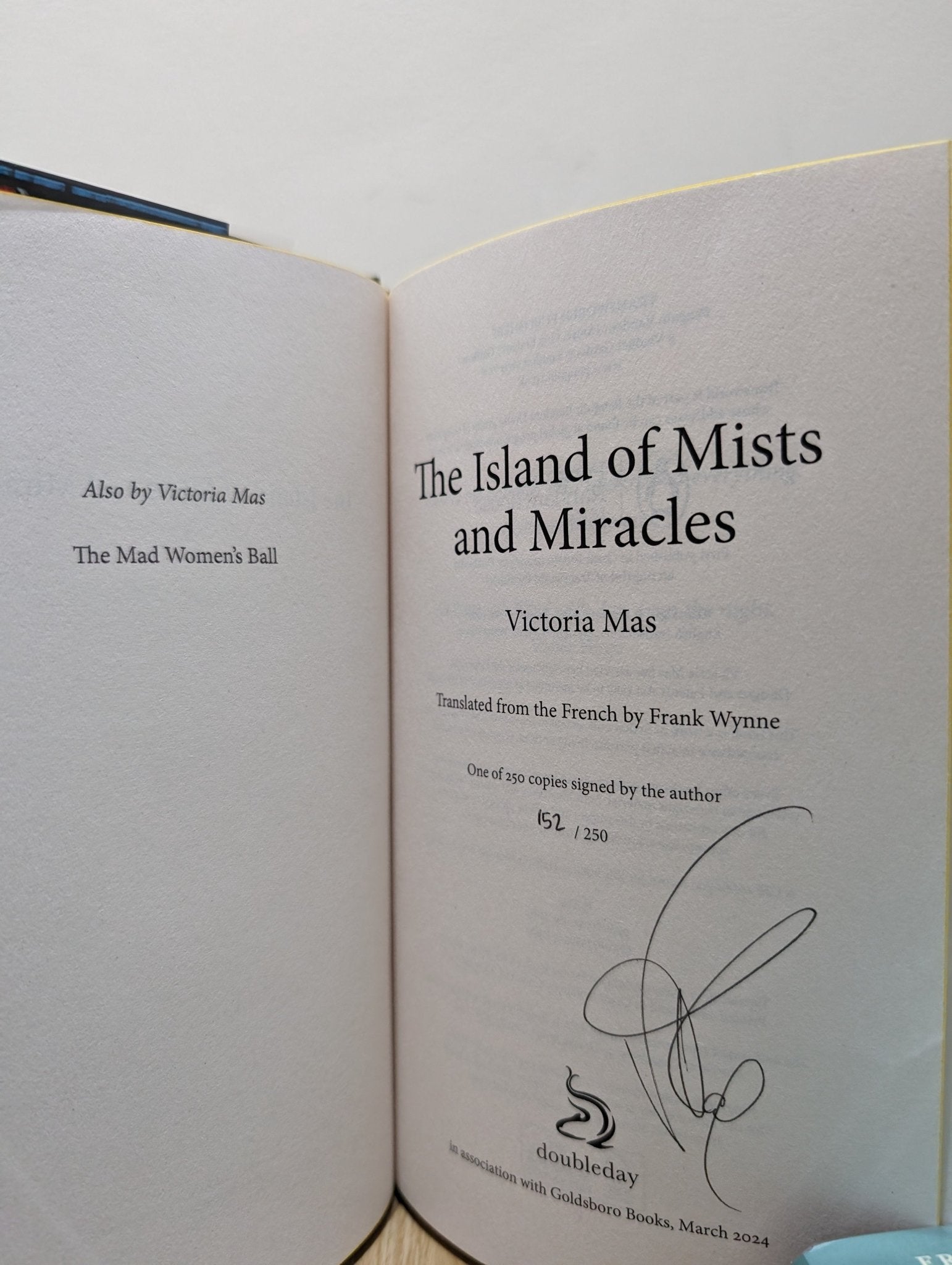 The Island of Mists and Miracles by Victoria Mas (Signed First Edition with sprayed edges) - Fialta Books
