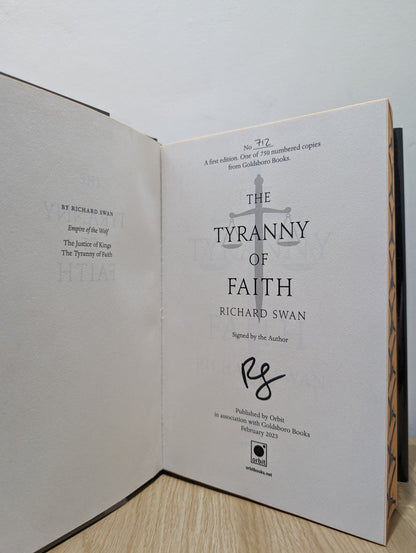 The Justice of Kings; Tyranny of Faith; Trials of Empire by Richard Swan (Signed with sprayed edges) - Fialta Books
