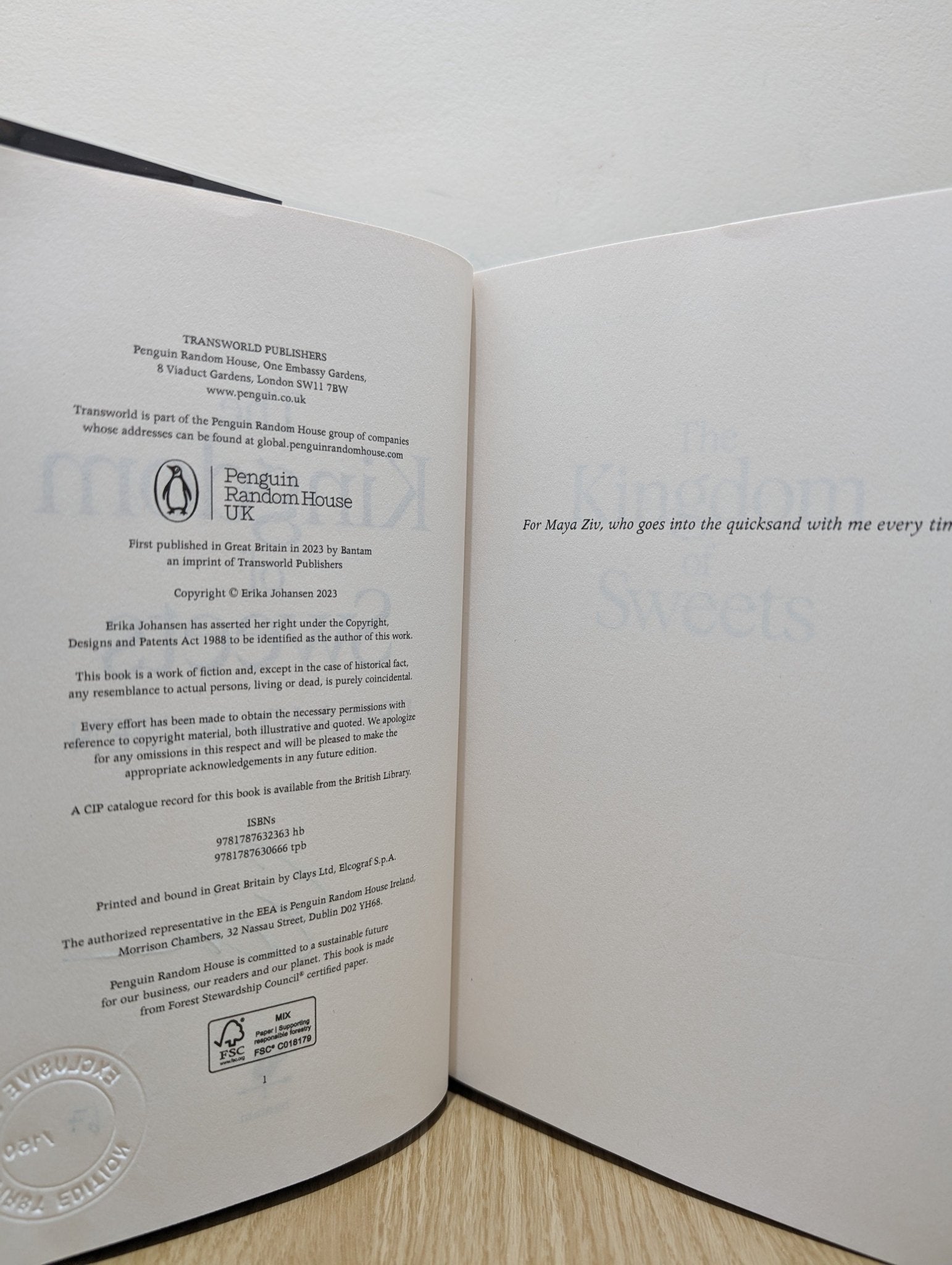 The Kingdom of Sweets by Erika Johansen (Signed First Edition) - Fialta Books